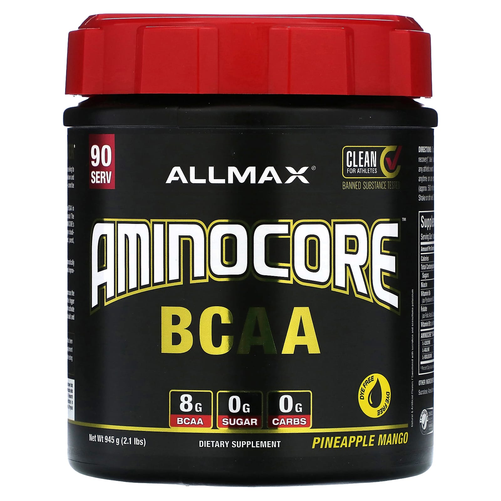 ALLMAX AMINOCORE BCAA ананас и манго 945 г 21 фунта 8990₽