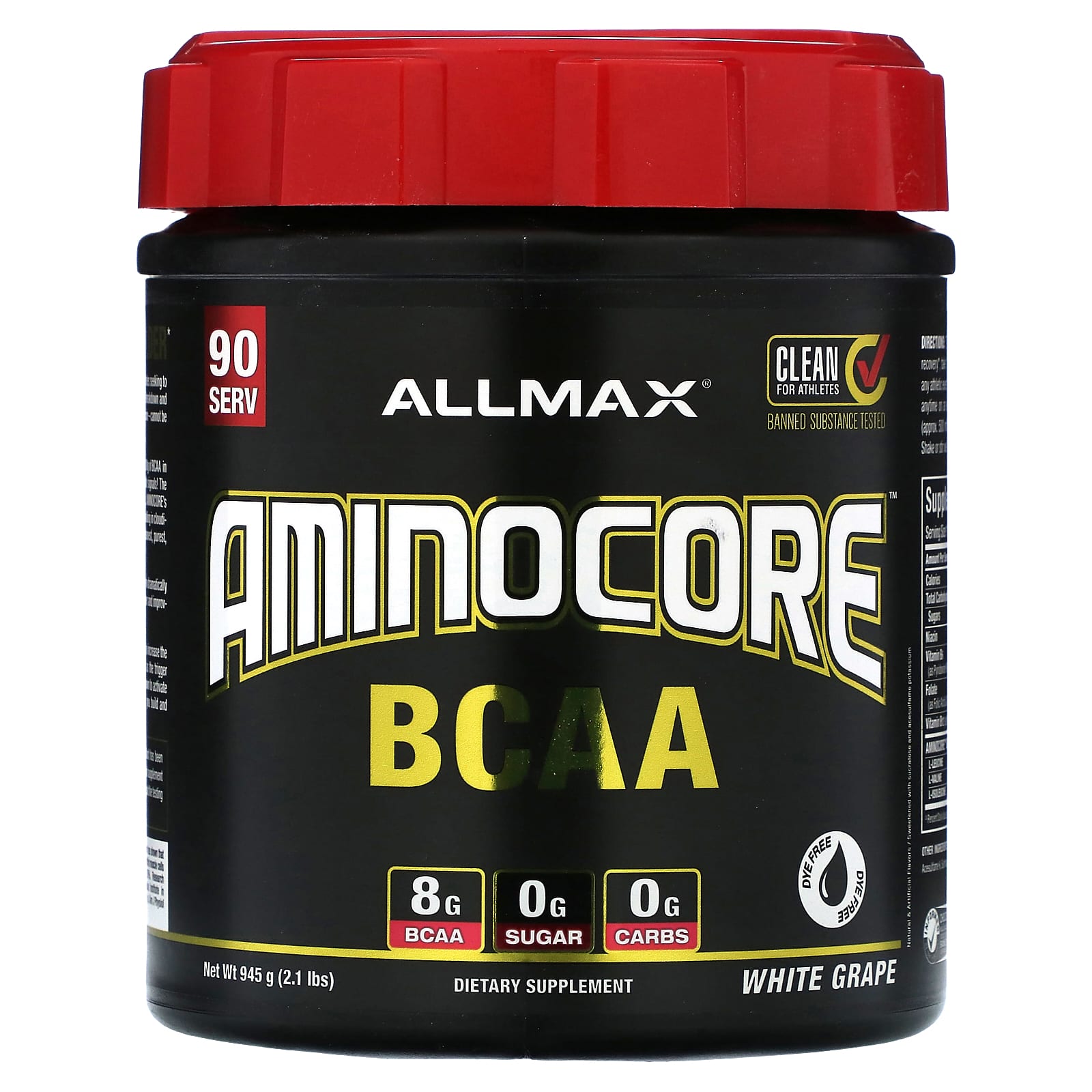 ALLMAX AMINOCORE BCAA белый виноград 945 г 21 фунта 9490₽
