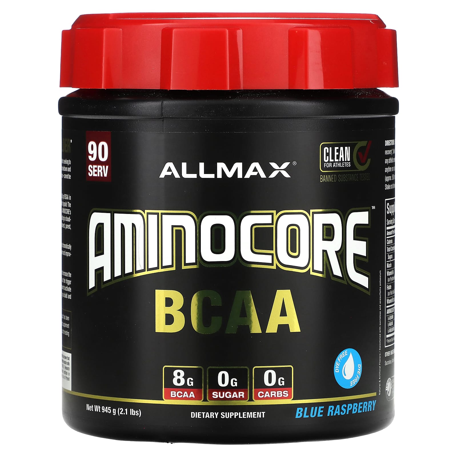 ALLMAX AMINOCORE BCAA голубая малина 945 г 21 фунта 10590₽