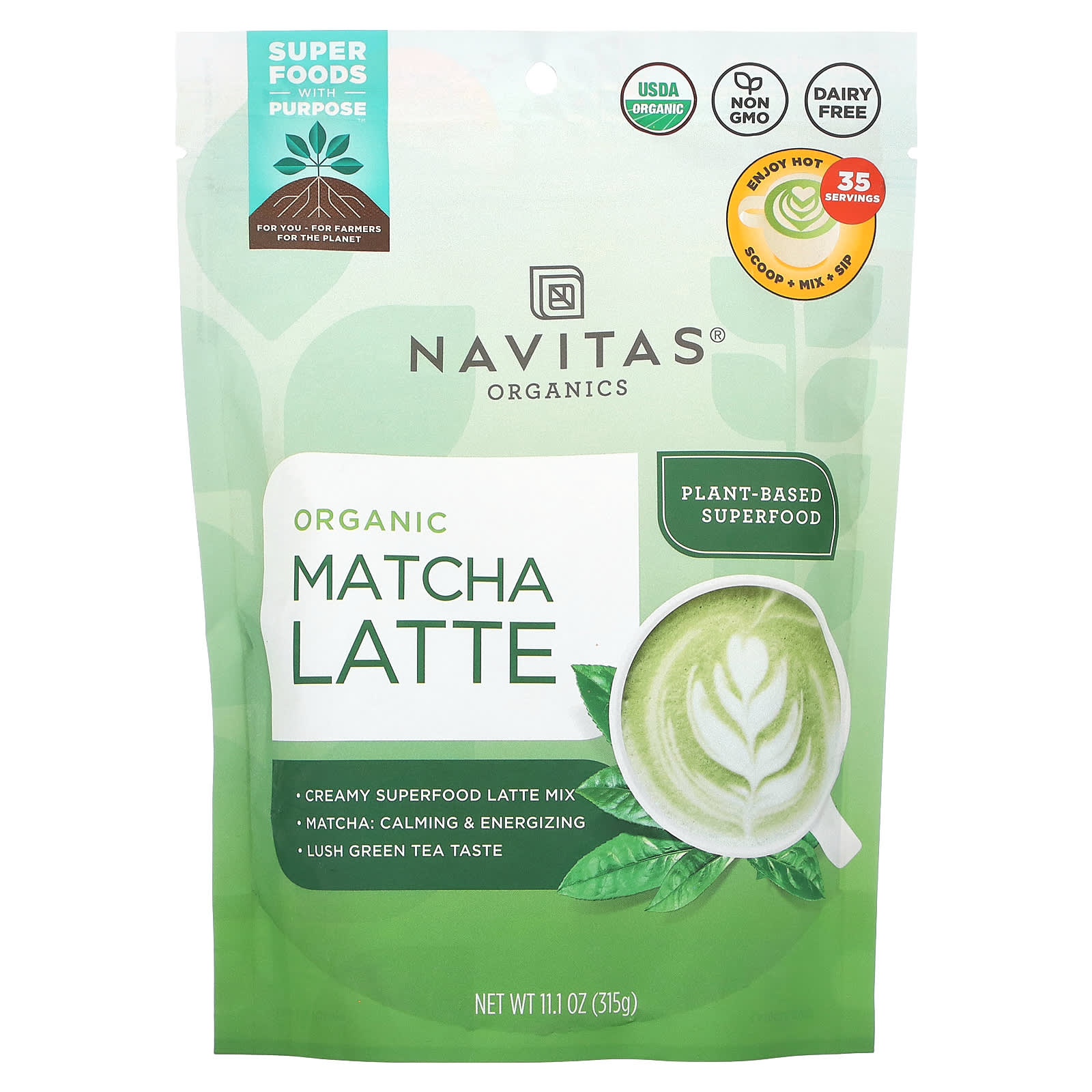 Navitas Organics Органический латте матча 315 г 111 унции 6190₽