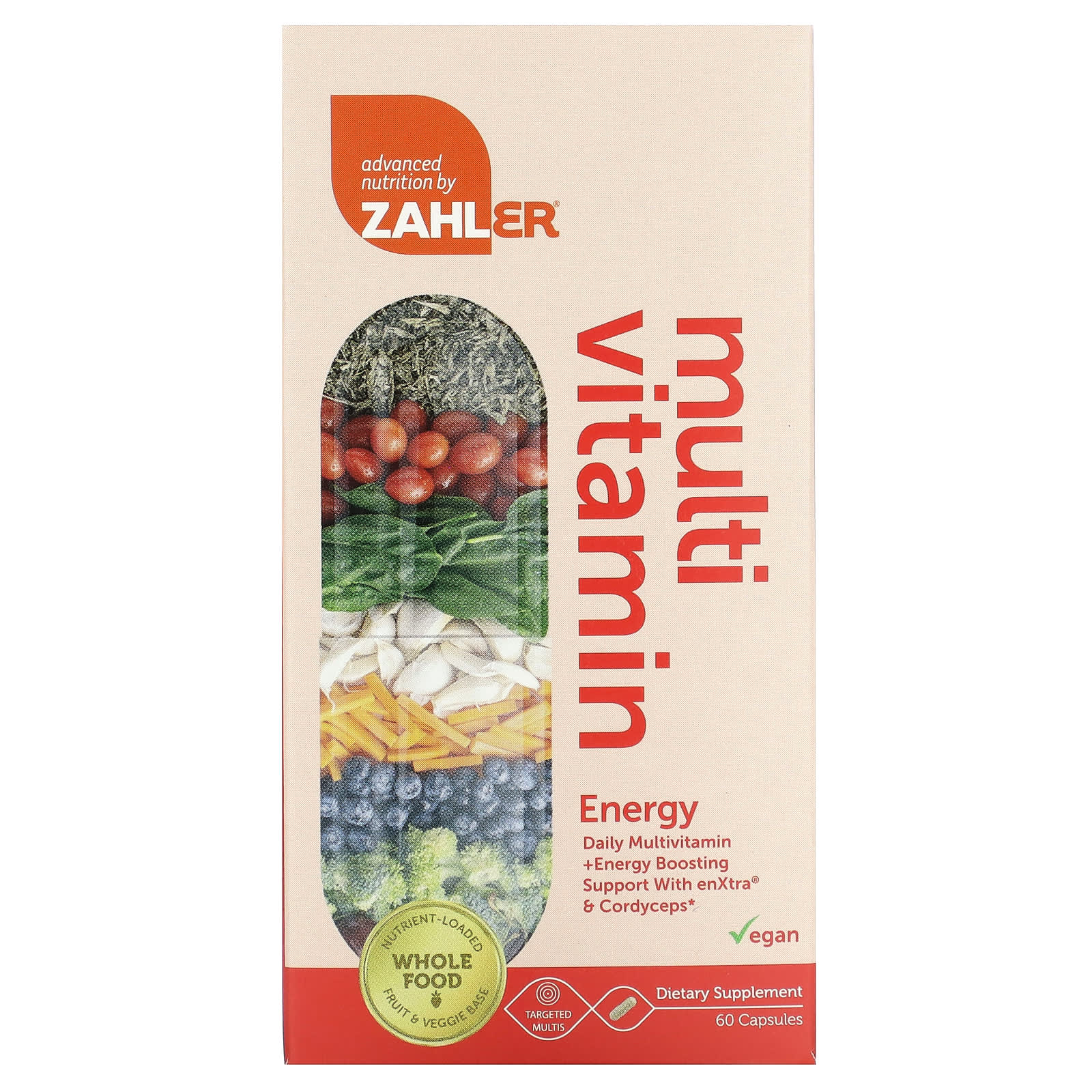 Zahler Mutivitamin Energy ежедневная мультивитаминная добавка для повышения уровня энергии с enXtra и кордицепсом 60 капсул 4690₽