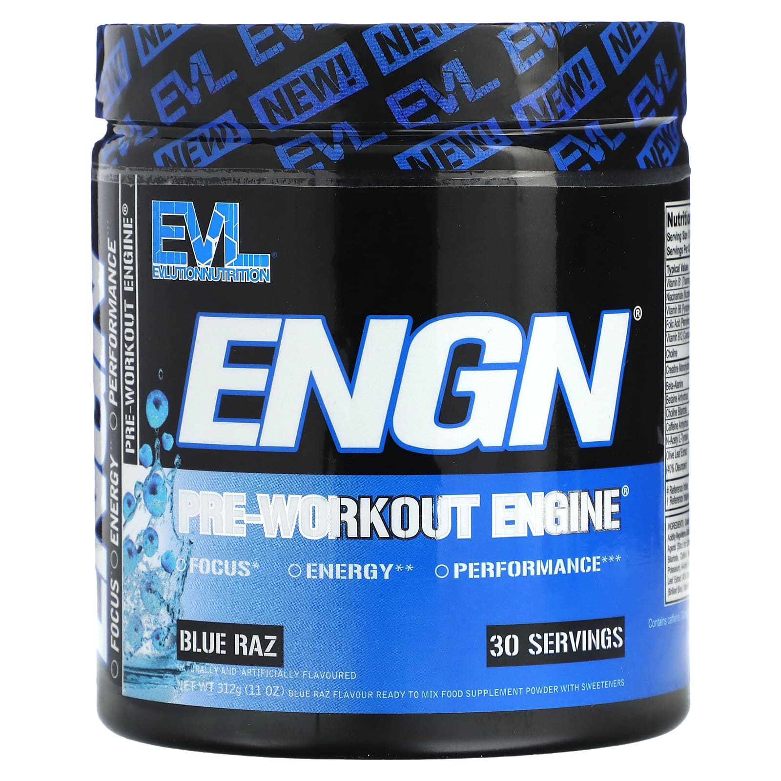 EVLution Nutrition ENGN Pre-Workout Engine Blue Raz 312 г 11 унций 3390₽