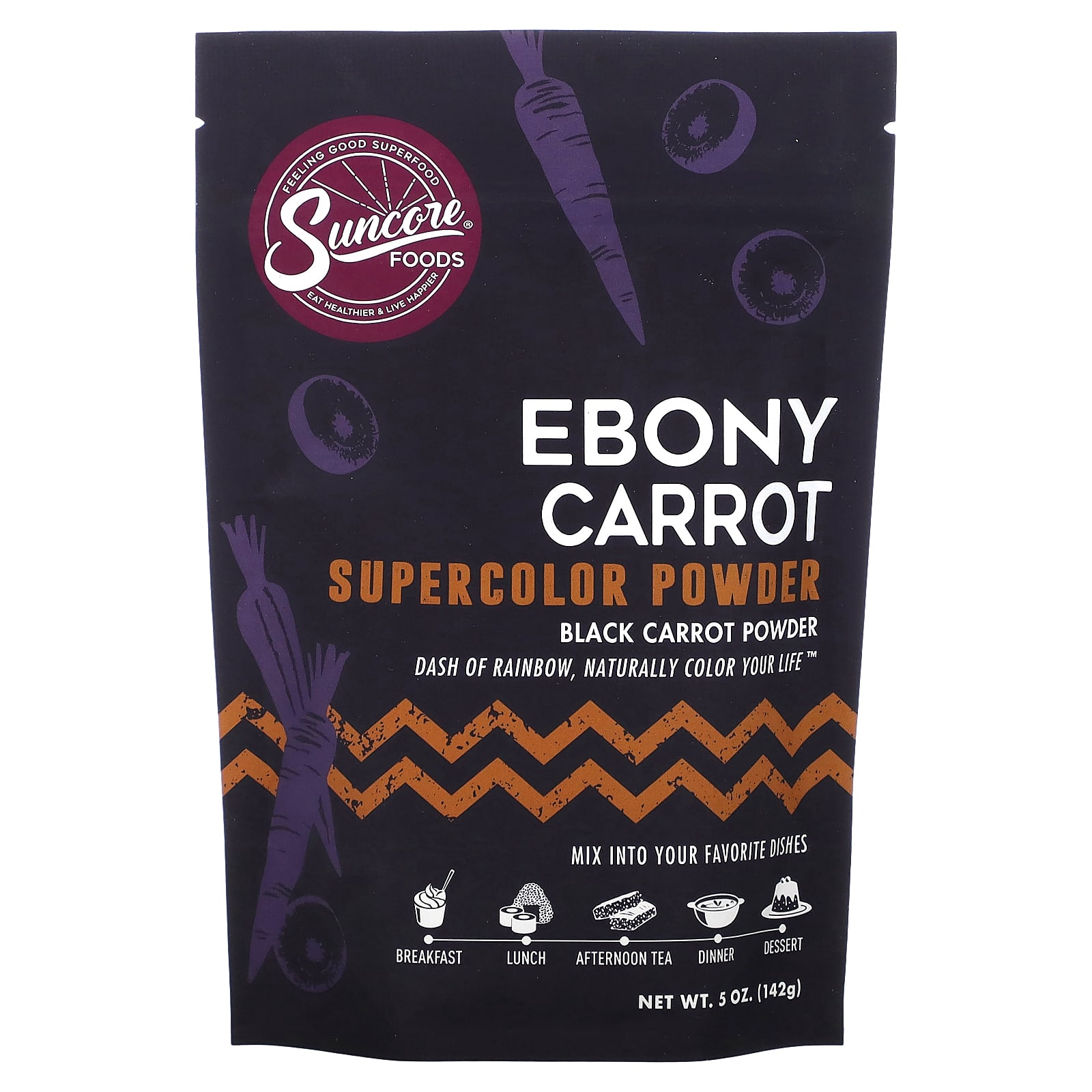 Suncore Foods Ebony Carrot суперцветный порошок 5 унций 142 г 3790₽