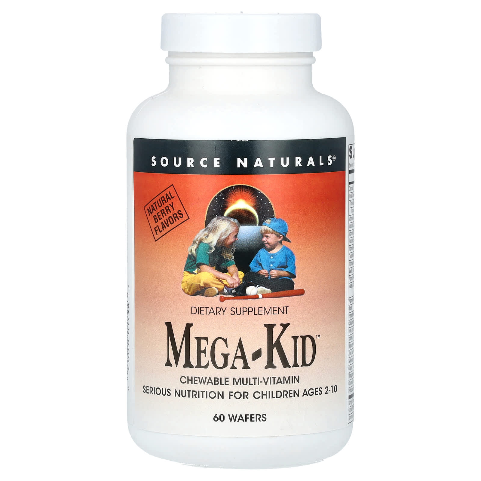 Source Naturals Mega-Kid жевательные мультивитамины для детей от 2 до 10 лет вкус натуральных ягод 60 жевательных таблеток 2590₽