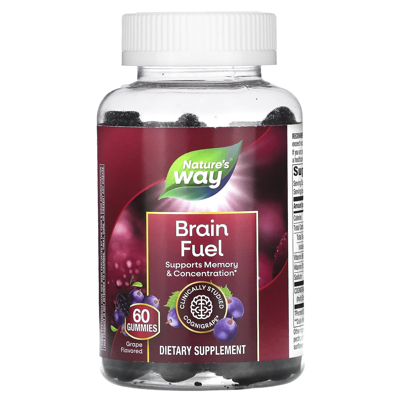 Natures Way Brain Fuel виноград 60 жевательных таблеток 2390₽