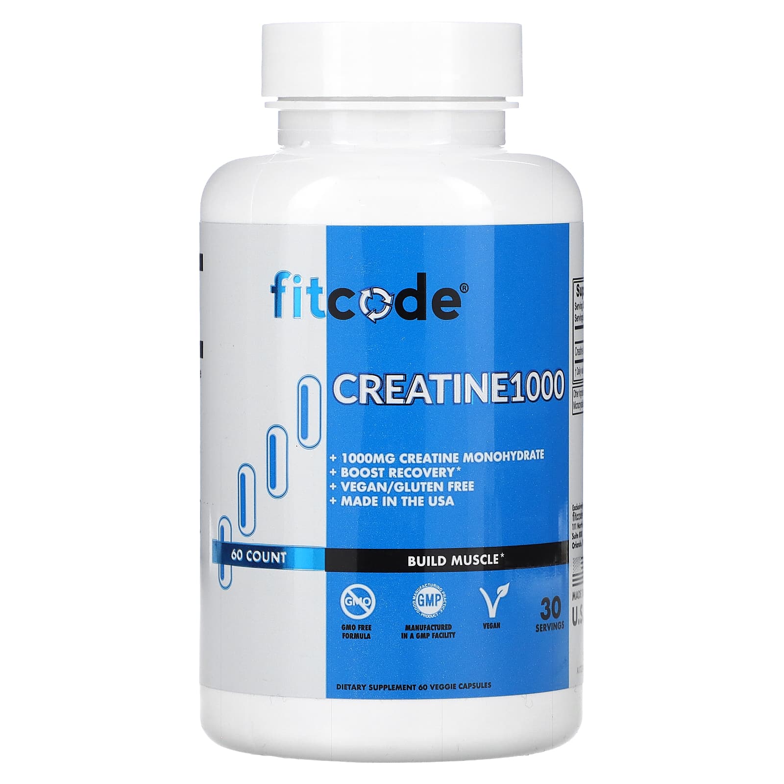 fitcode Creatine1000 1000 мг 60 растительных капсул 500 мг в 1 капсуле 1890₽