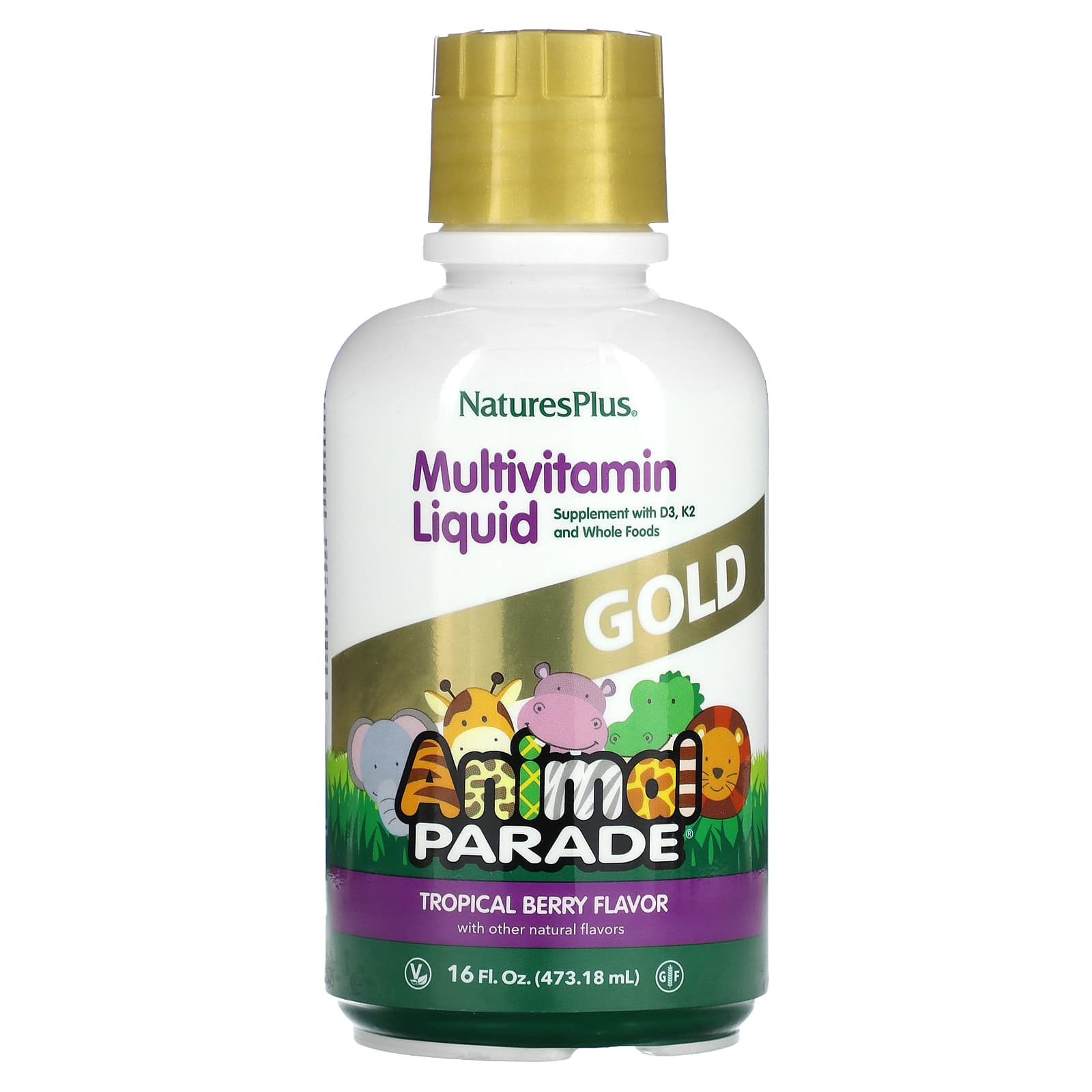 NaturesPlus Childrens Animal Parade Gold жидкий мультивитаминный продукт тропические ягоды 47318 мл 16 жидк Унций 3590₽