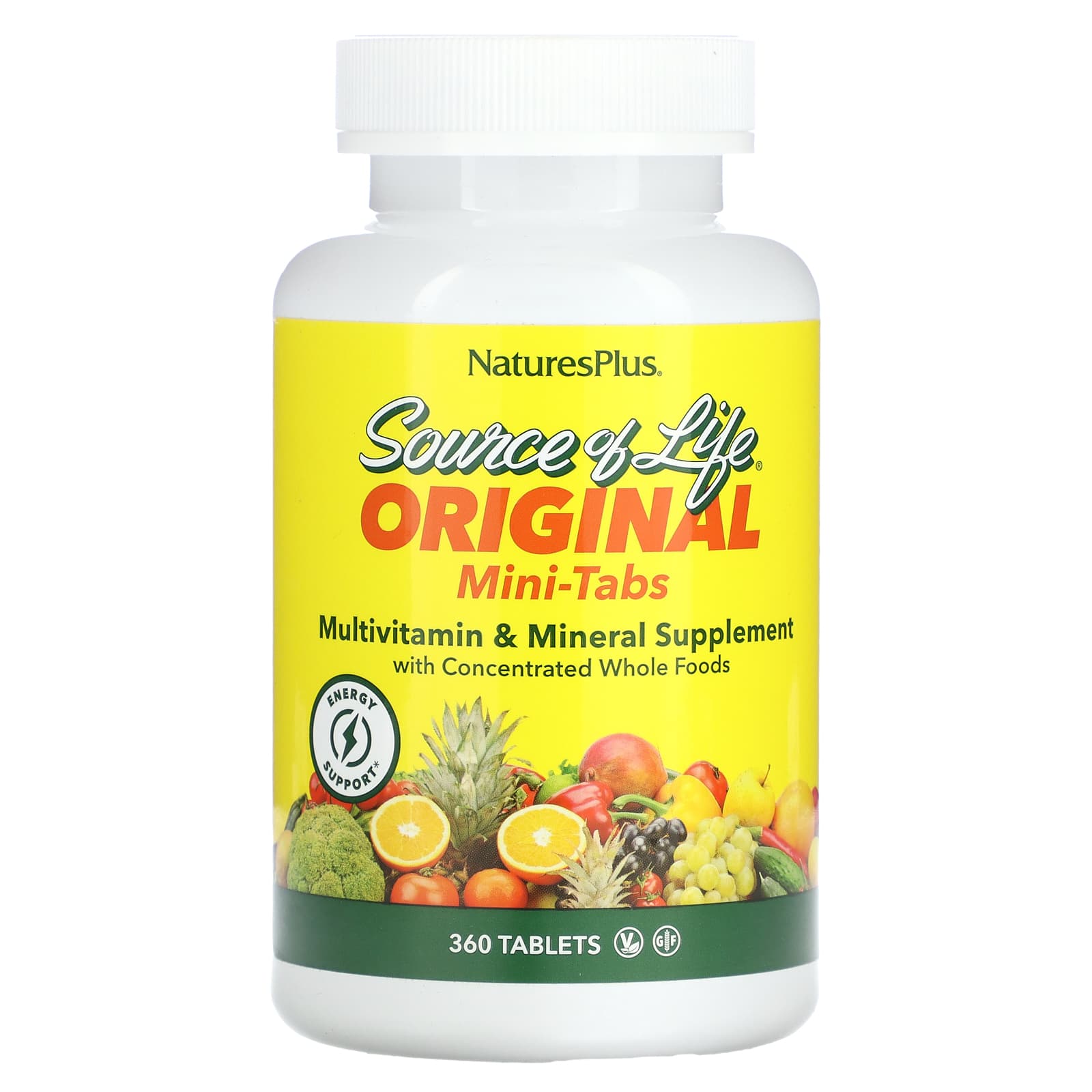 NaturesPlus Source of Life оригинальные мини-таблетки мультивитаминная и минеральная добавка 360 таблеток 12690₽