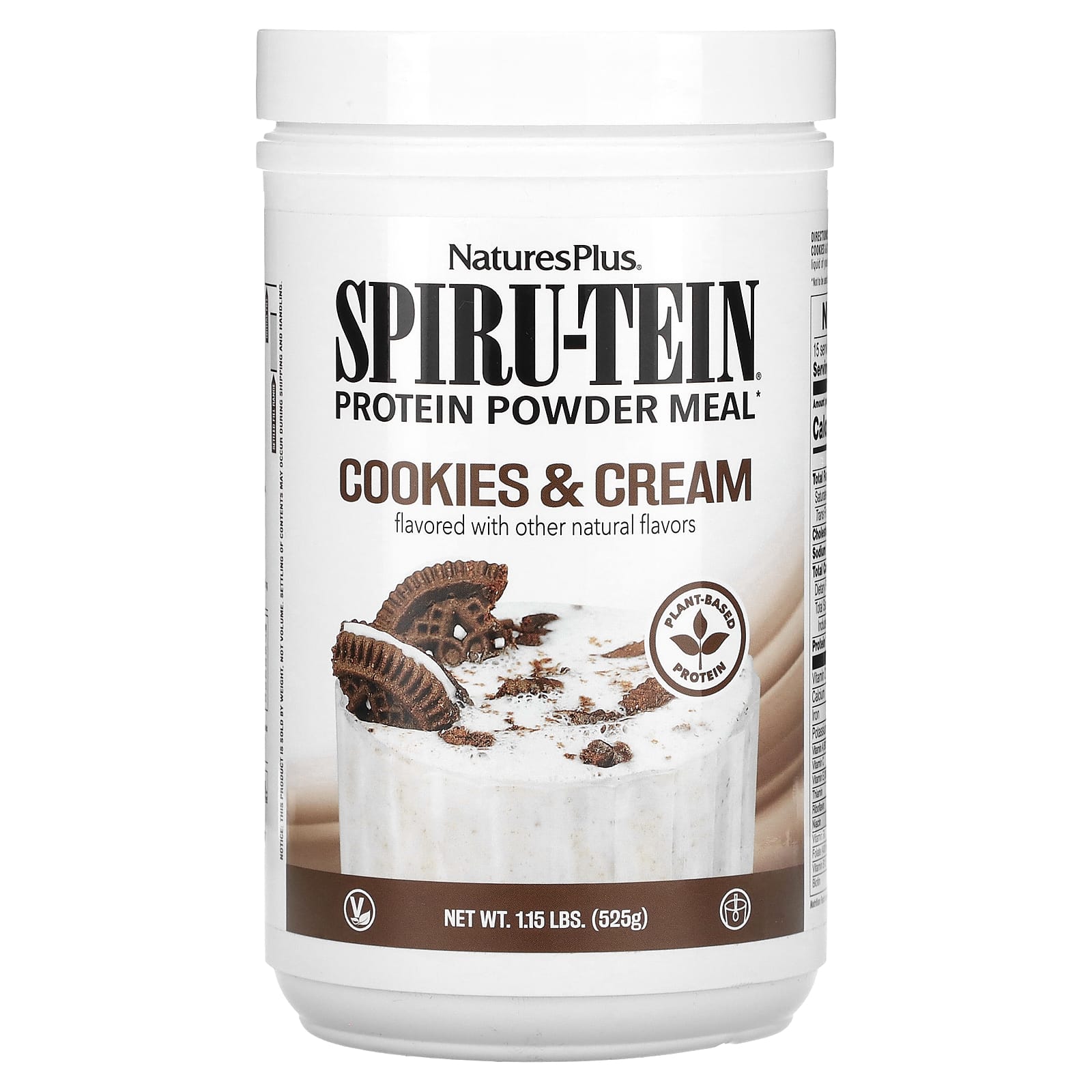 NaturesPlus Spiru-Tein протеиновый порошок печенье и сливки 525 г 115 фунта 4090₽