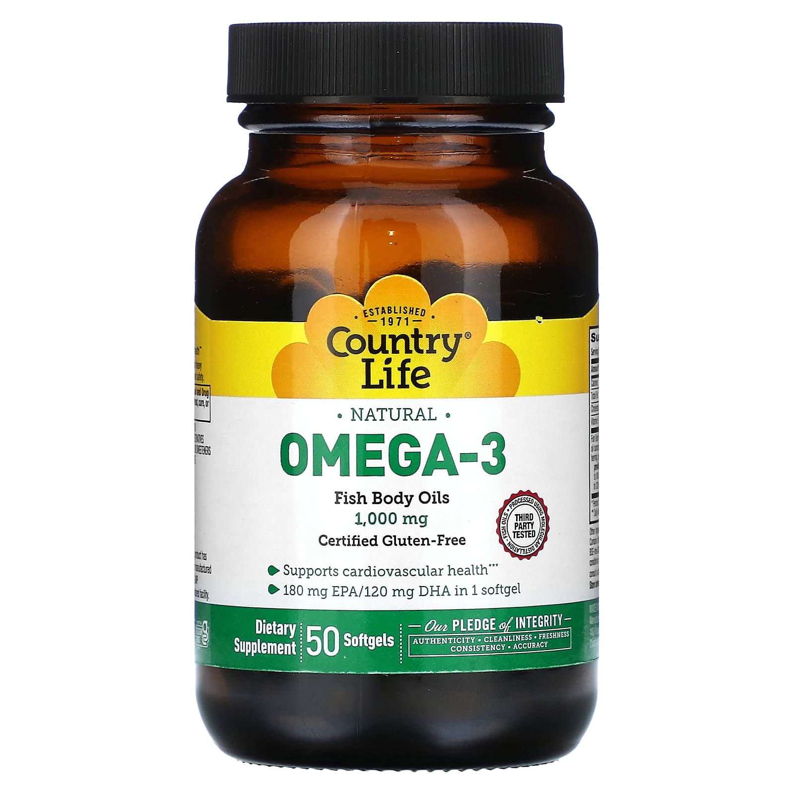 Country Life Naturals Omega-3 1000 мг 50 мягких таблеток 2190₽