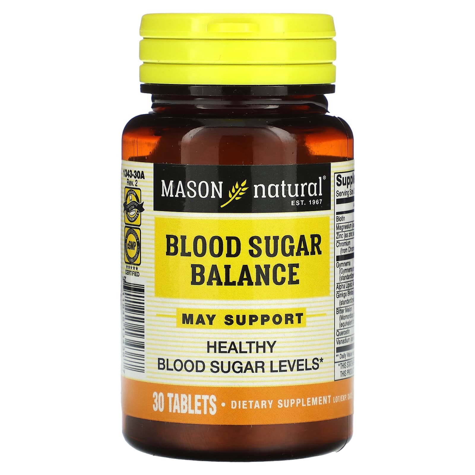 Mason Natural Blood Sugar Balance 30 таблеток 1990₽