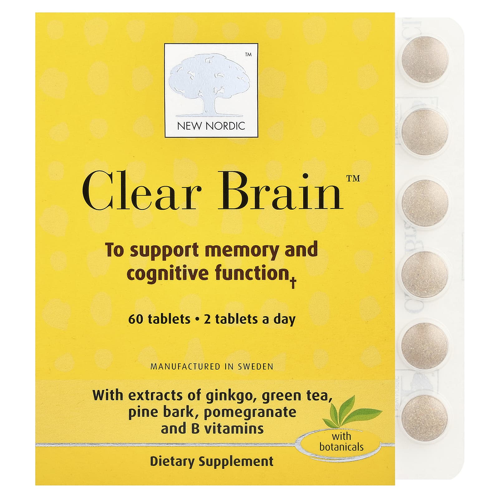 New Nordic, Clear Brain, 60 таблеток
