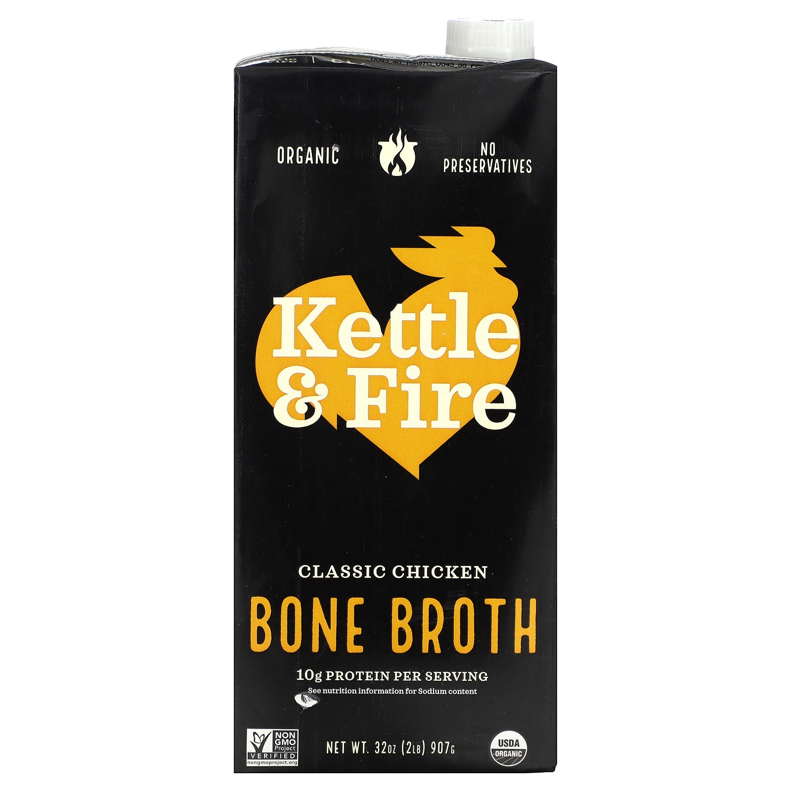 Kettle - Fire, Bone Broth, классический куриный бульон, 907 г (32 унции)