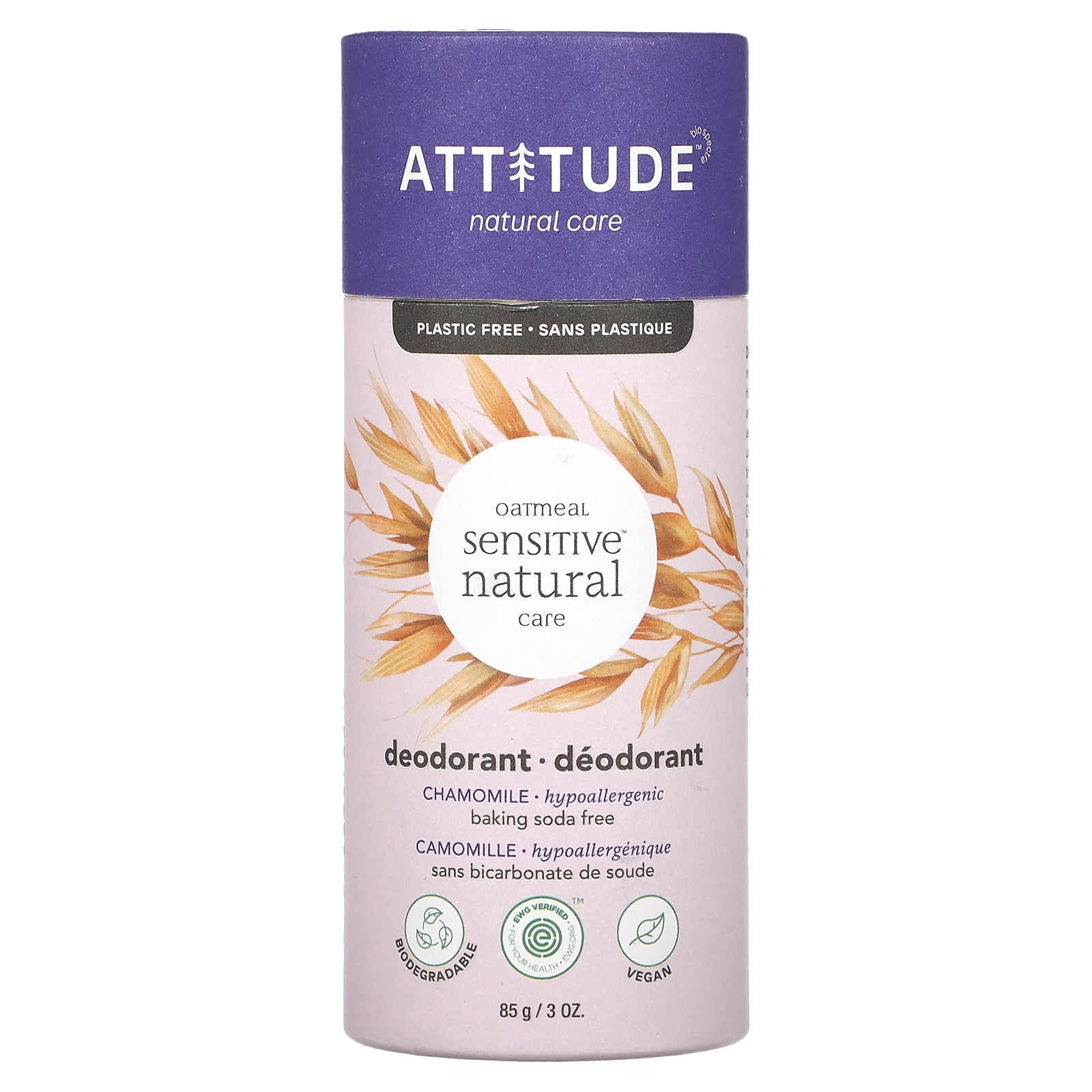 ATTITUDE Oatmeal Sensitive Natural Care дезодорант ромашка 85 г 3 унции 2190₽