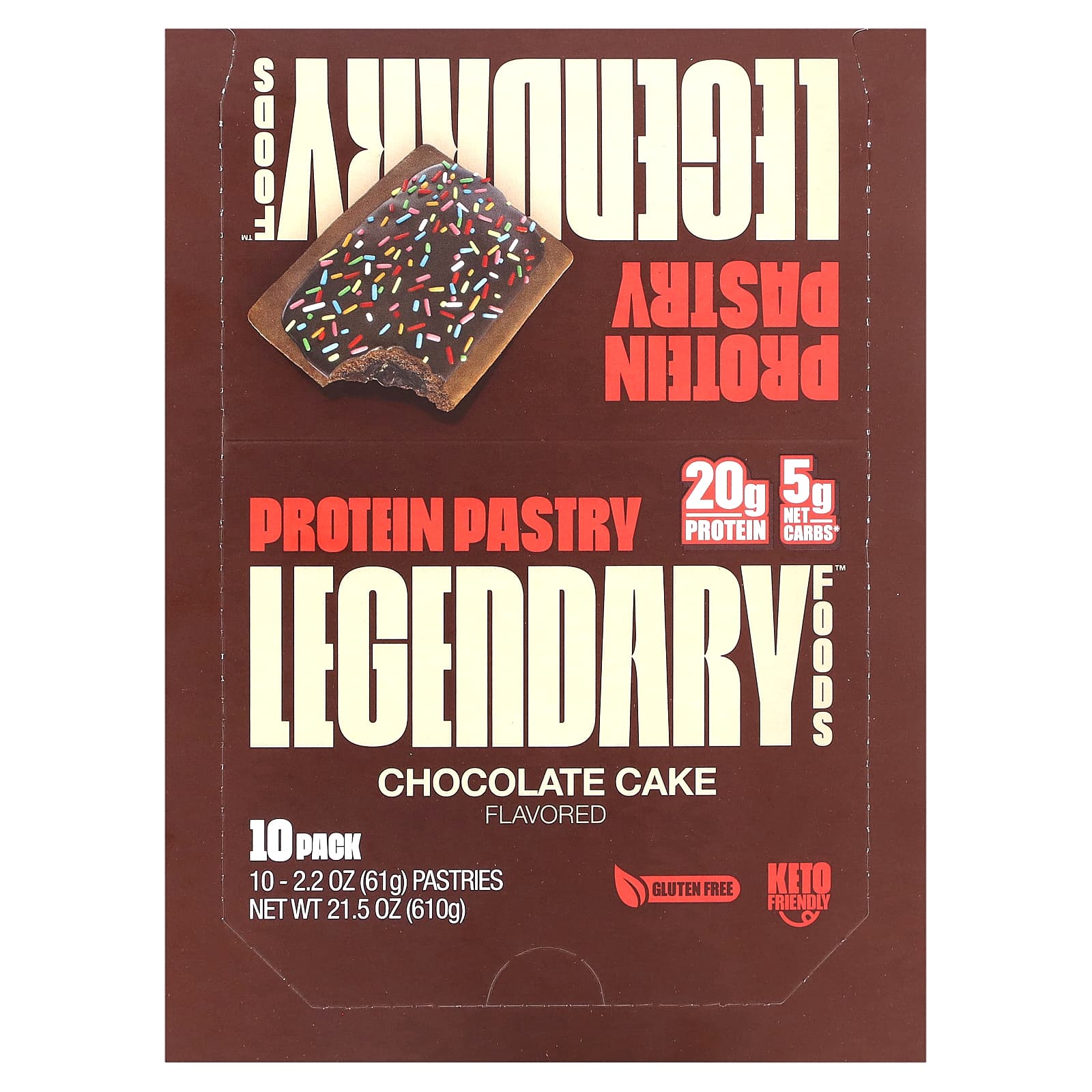 Legendary Foods Protein Pastry шоколадный торт 10 пакетиков 61 г 22 унции 6290₽