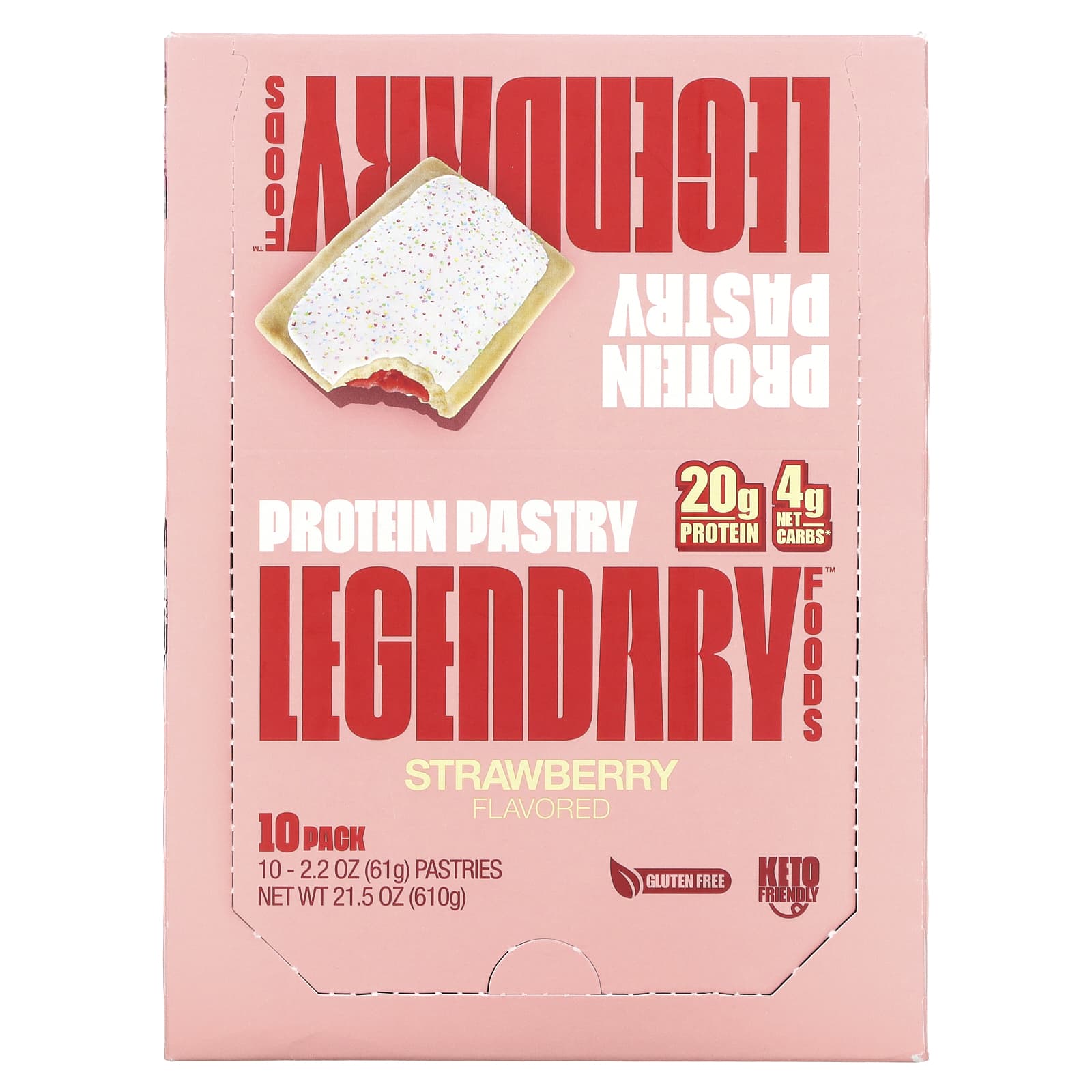 Legendary Foods Protein Pastry клубника 10 пакетиков 61 г 22 унции 6290₽