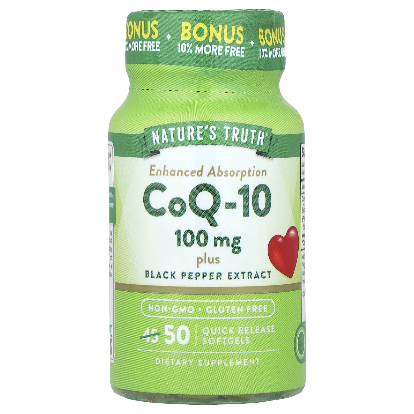 Natures Truth CoQ-10 улучшенное усвоение с экстрактом черного перца 50 капсул быстрого высвобождения 2790₽