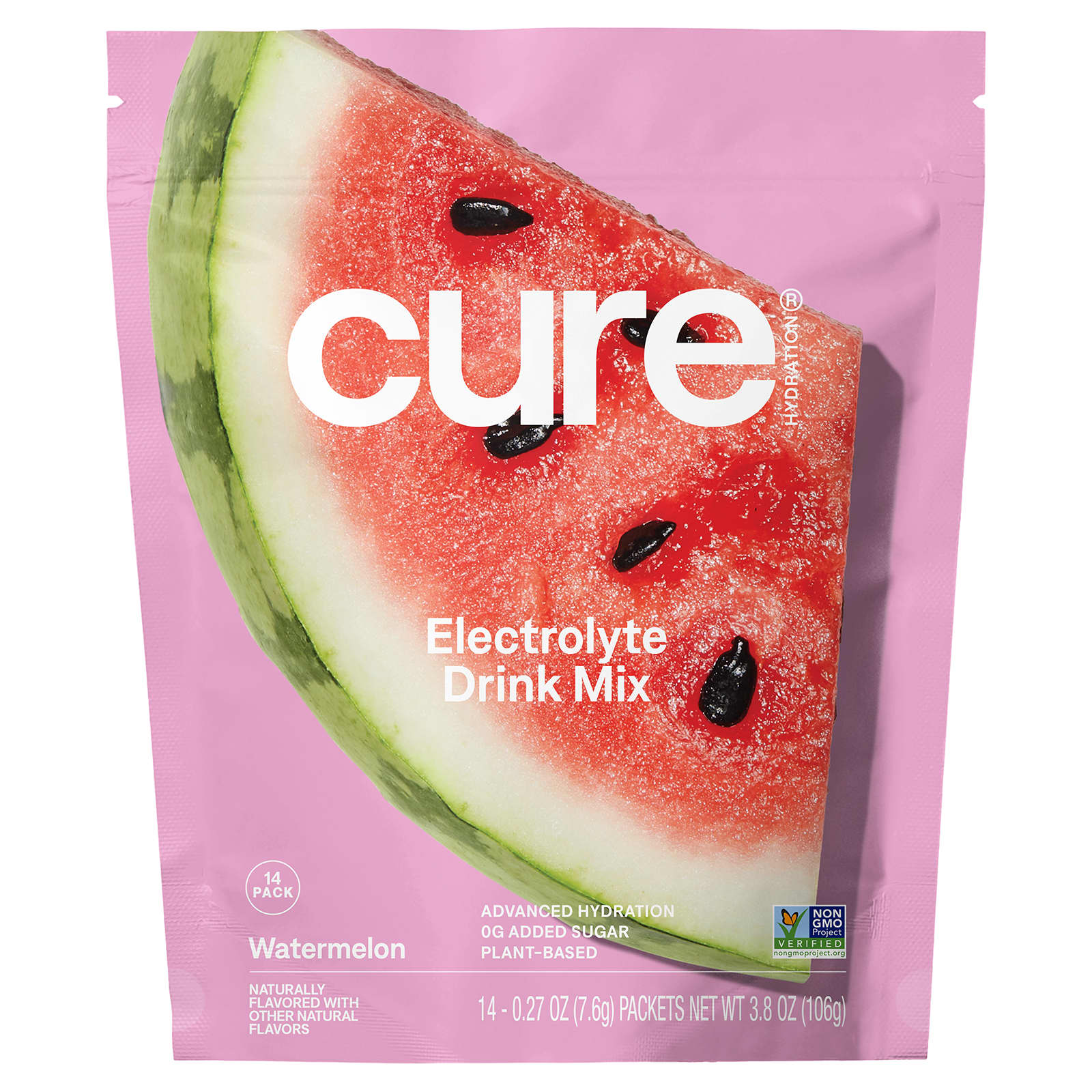 Cure Hydration, смесь электролитов для гидратации, арбуз, 14 пакетиков по 7,6 г (0,27 унции) каждый