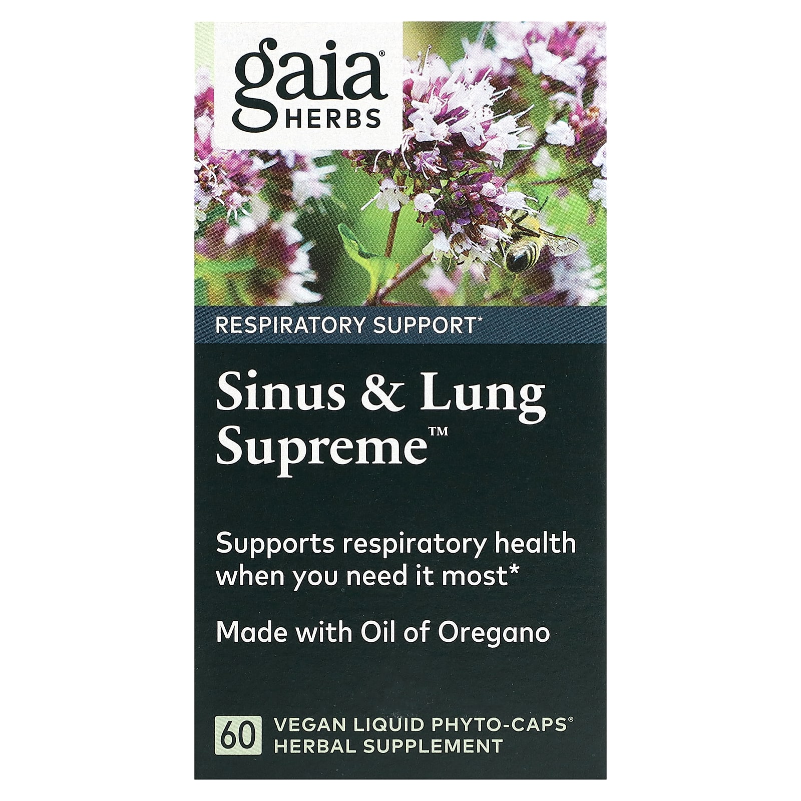Gaia Herbs, Sinus - Lung Supreme, 60 веганских жидких фитокапсул