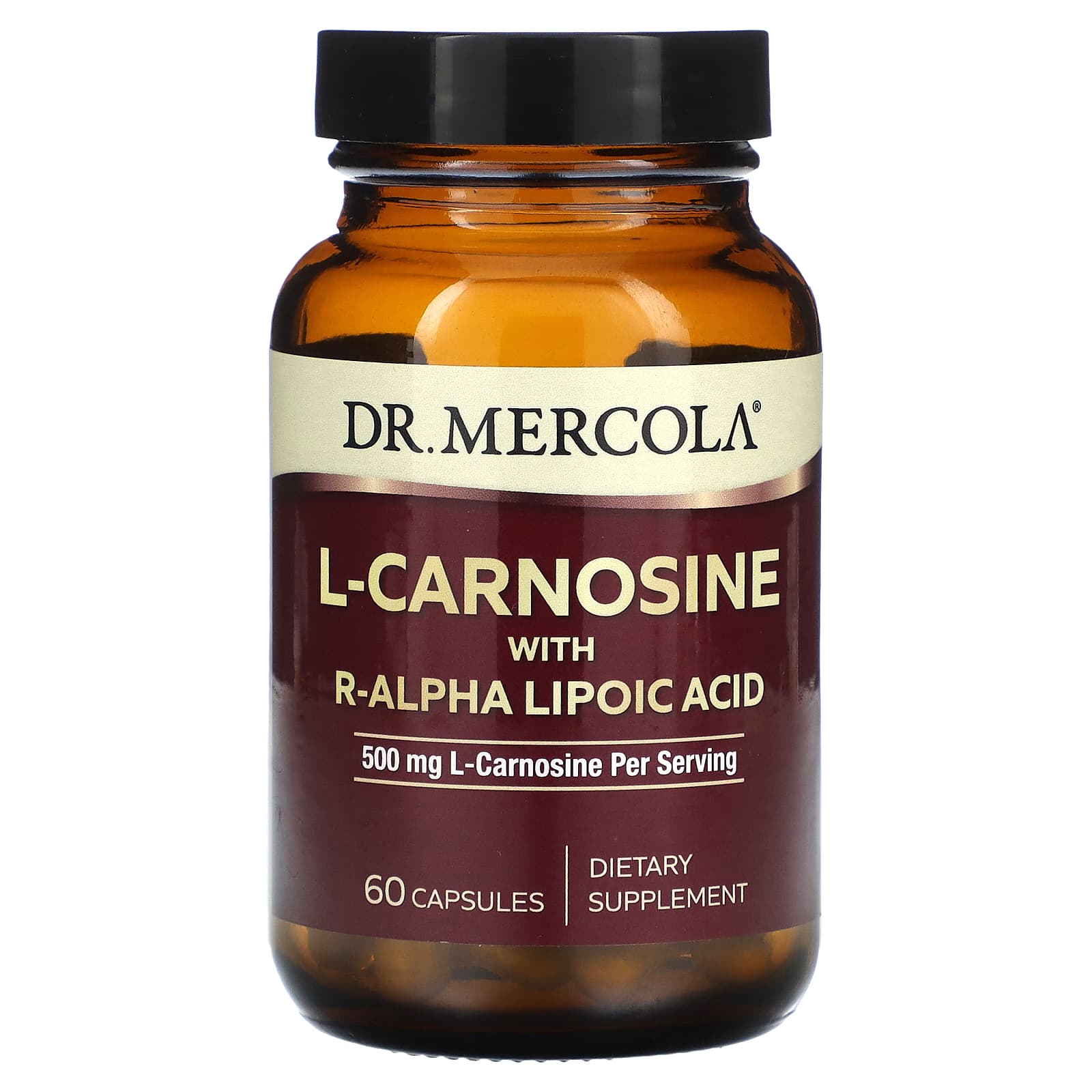 Dr Mercola L-карнозин с R-альфа-липоевой кислотой 500 мг 60 капсул 250 мг в 1 капсуле 8390₽