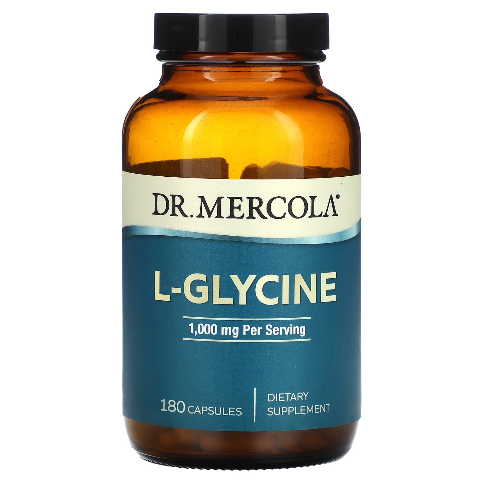 Dr Mercola L-глицин 1000 мг 180 капсул 500 мг в 1 капсуле 4190₽