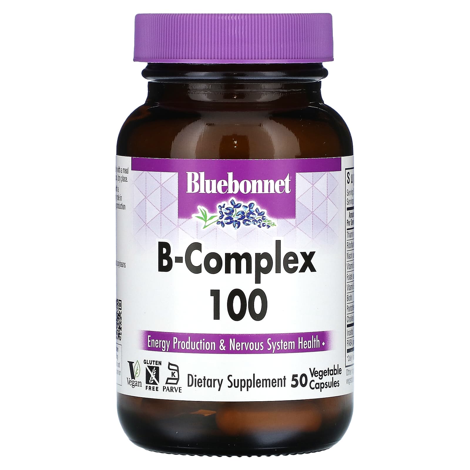Bluebonnet Nutrition B-Complex 100 витамины группы B 50 растительных капсул 2790₽