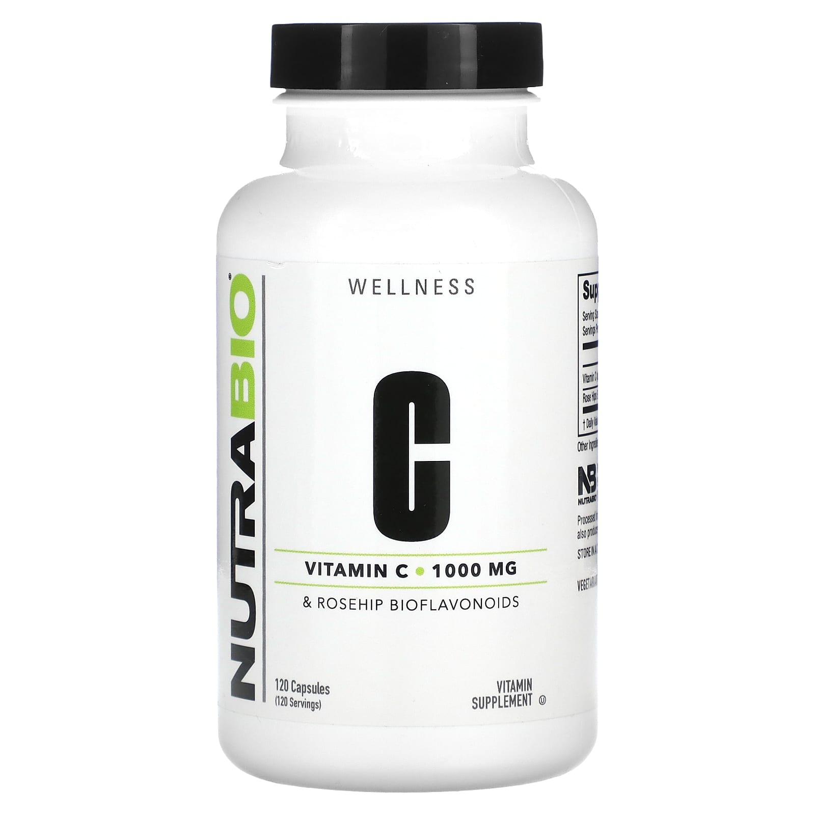 NutraBio Витамин C 1000 мг 120 капсул 2690₽
