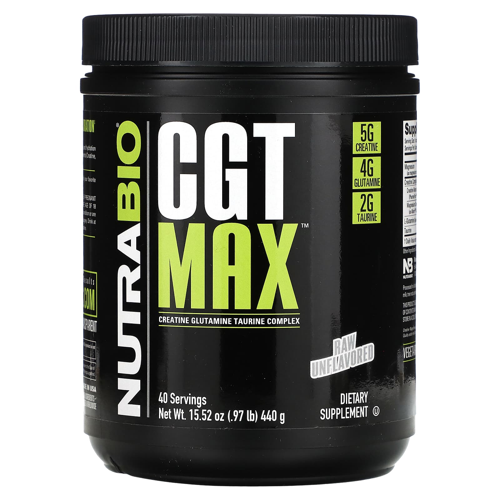 NutraBio CGT MAX необработанный без добавок 440 г 097 фунта 6690₽