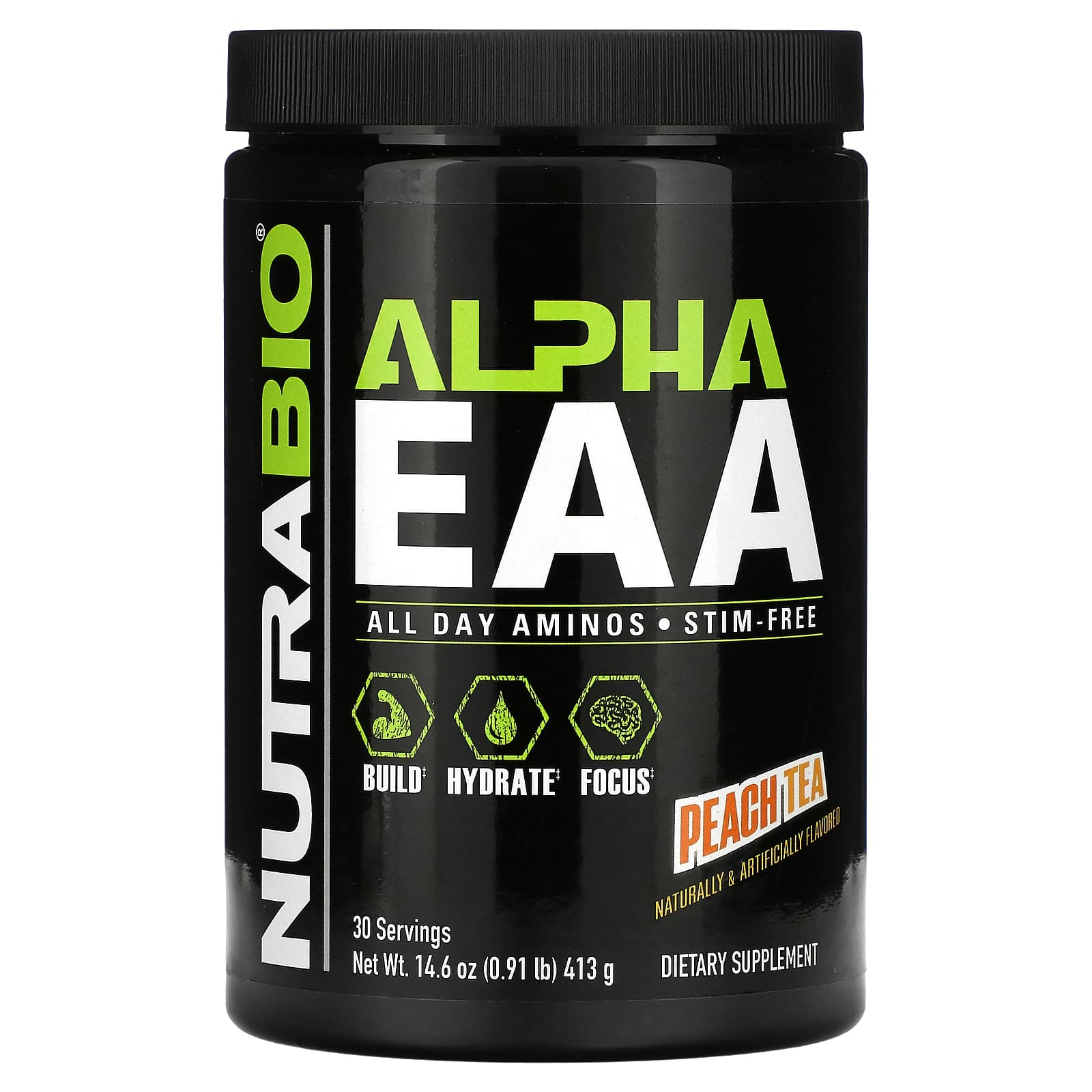 NutraBio Alpha EAA персиковый чай 413 г 091 фунта 7590₽