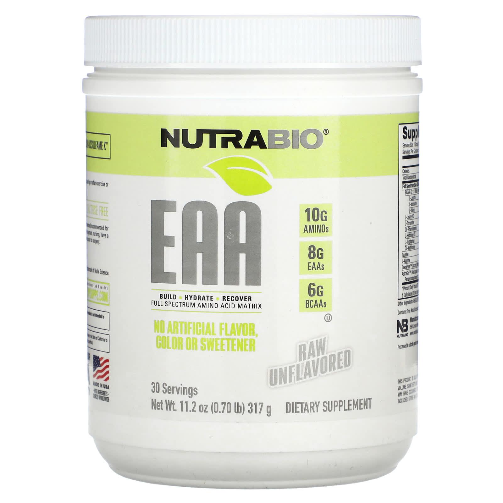 NutraBio EAA необработанные без добавок 317 г 070 фунта 6690₽
