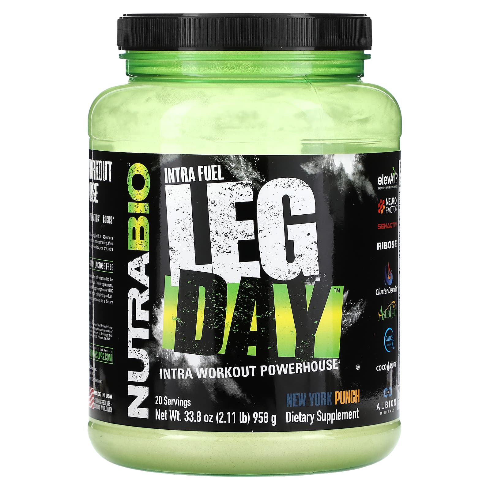 NutraBio Intra Fuel Leg Day New York Punch 958 г 211 фунта 11390₽