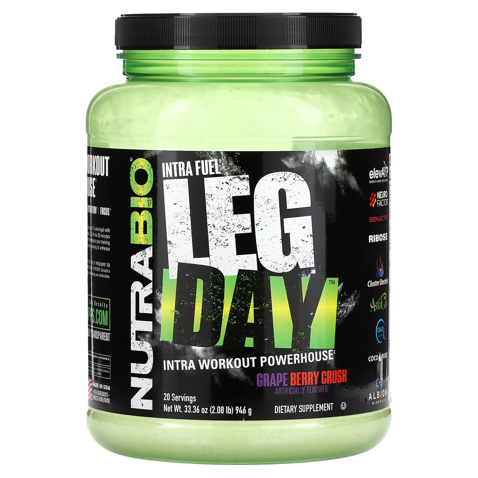 NutraBio Intra Fuel Leg Day Grape Berry Crush 946 г 208 фунта 11390₽