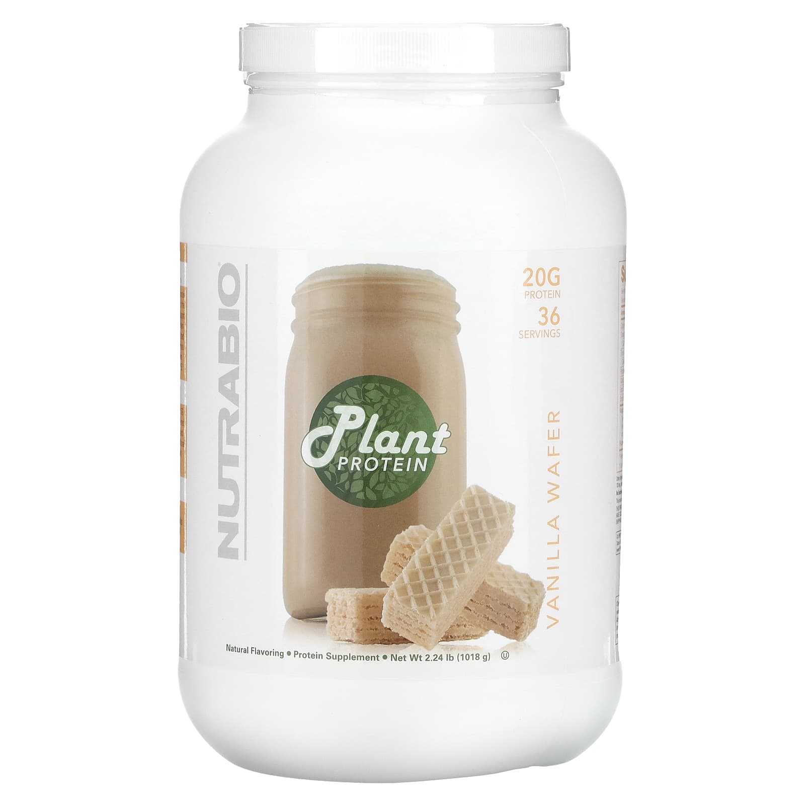 NutraBio Растительный протеин ванильная вафля 1018 г 224 фунта 12390₽