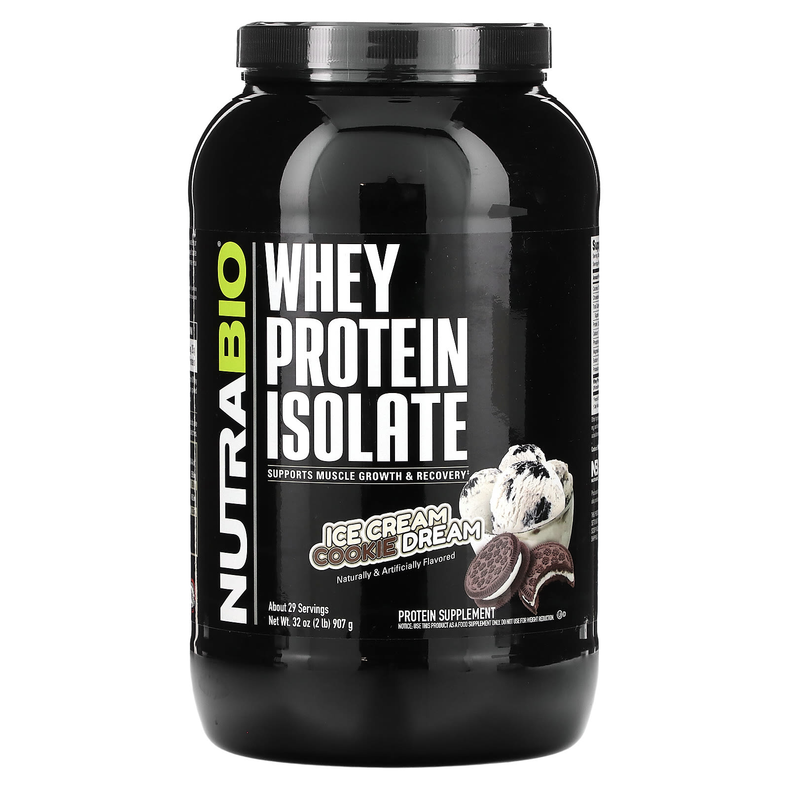 NutraBio Изолят сывороточного протеина Ice Cream Cookie Dream 907 г 2 фунта 9890₽
