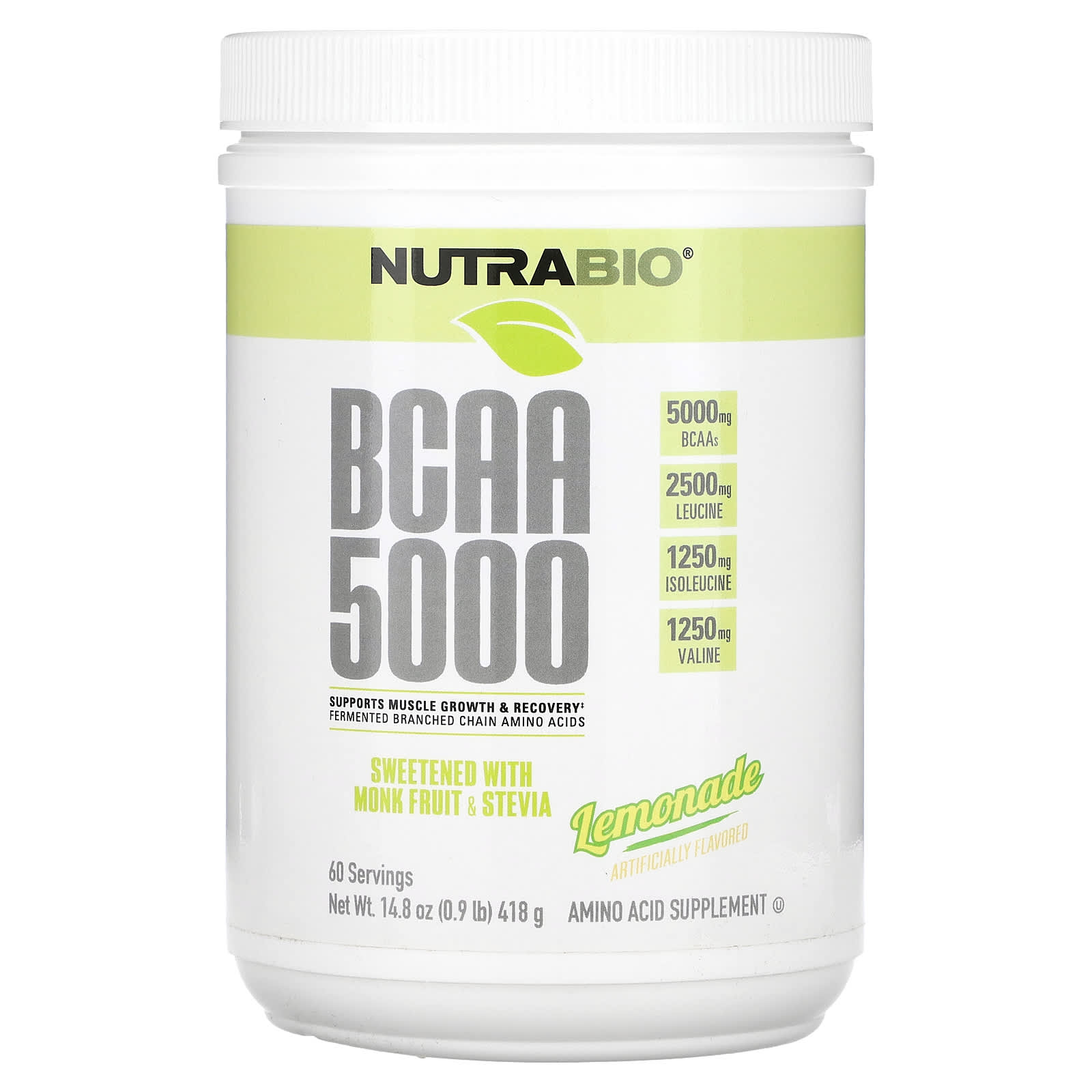 NutraBio BCAA 5000 лимонад 418 г 09 фунта 148 унции 7190₽