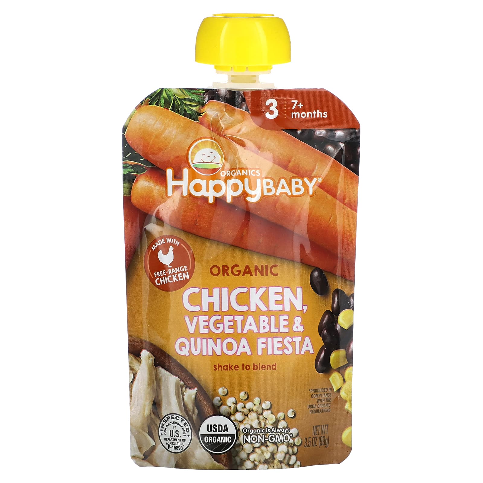 Happy Family Organics Happy Baby от 7 месяцев органическая курица овощи и киноа 99 г 35 унции 1390₽