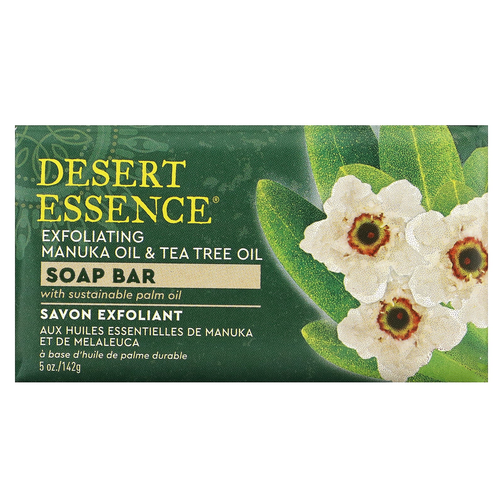 Desert Essence Отшелушивающее масло манука и масло чайного дерева мыло 142 г 5 унций 1590₽