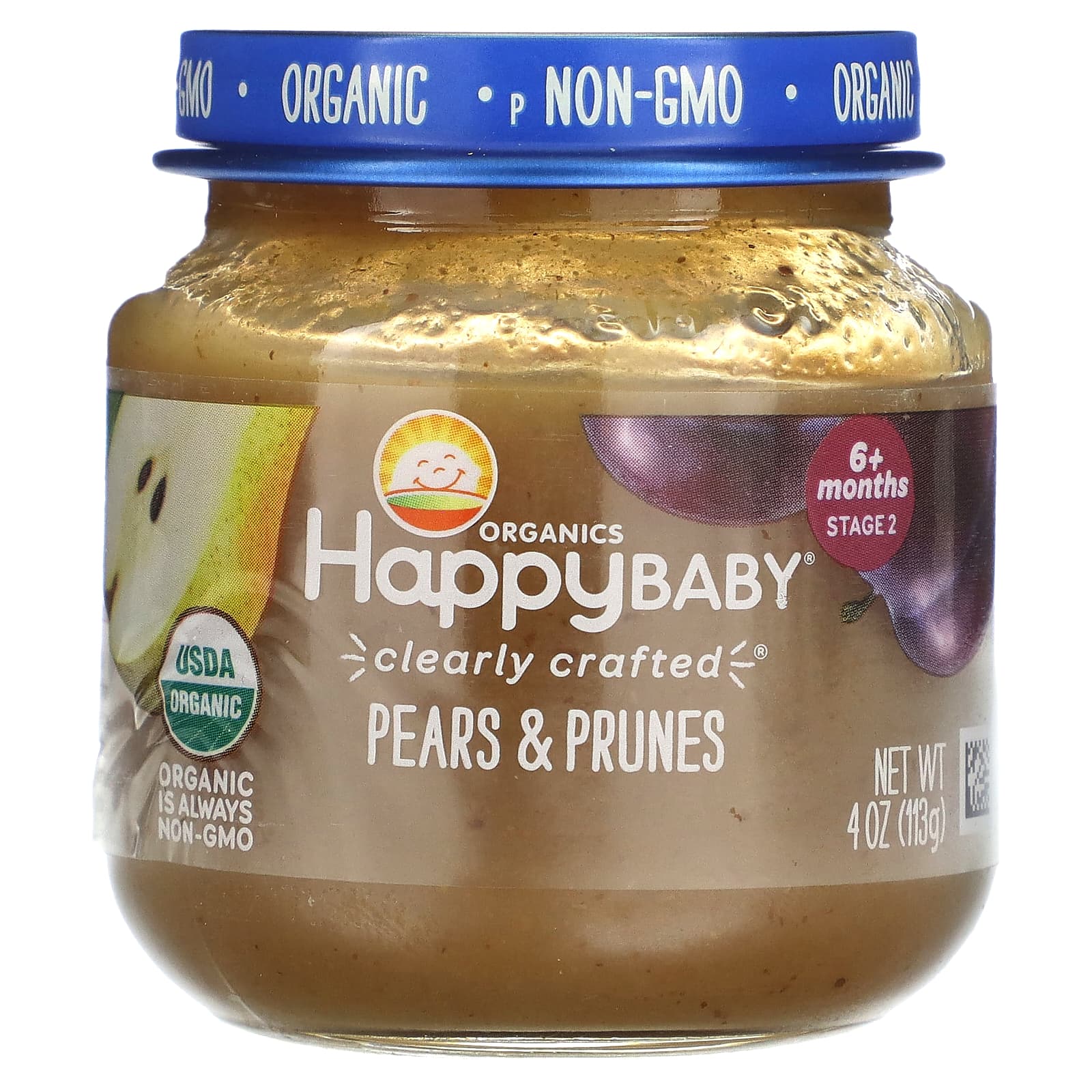 Happy Family Organics Happy Baby для детей от 6 месяцев груши и чернослив 113 г 4 унции 1390₽
