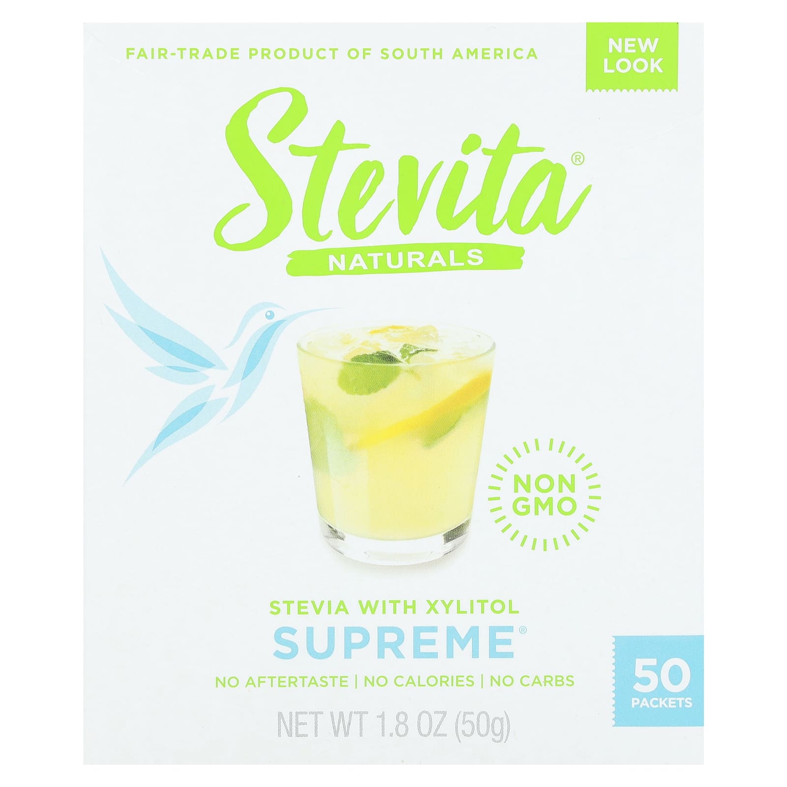 Stevita, Naturals, стевия с ксилитолом, Supreme, 50 пакетиков по 50 г (1,8 унции)