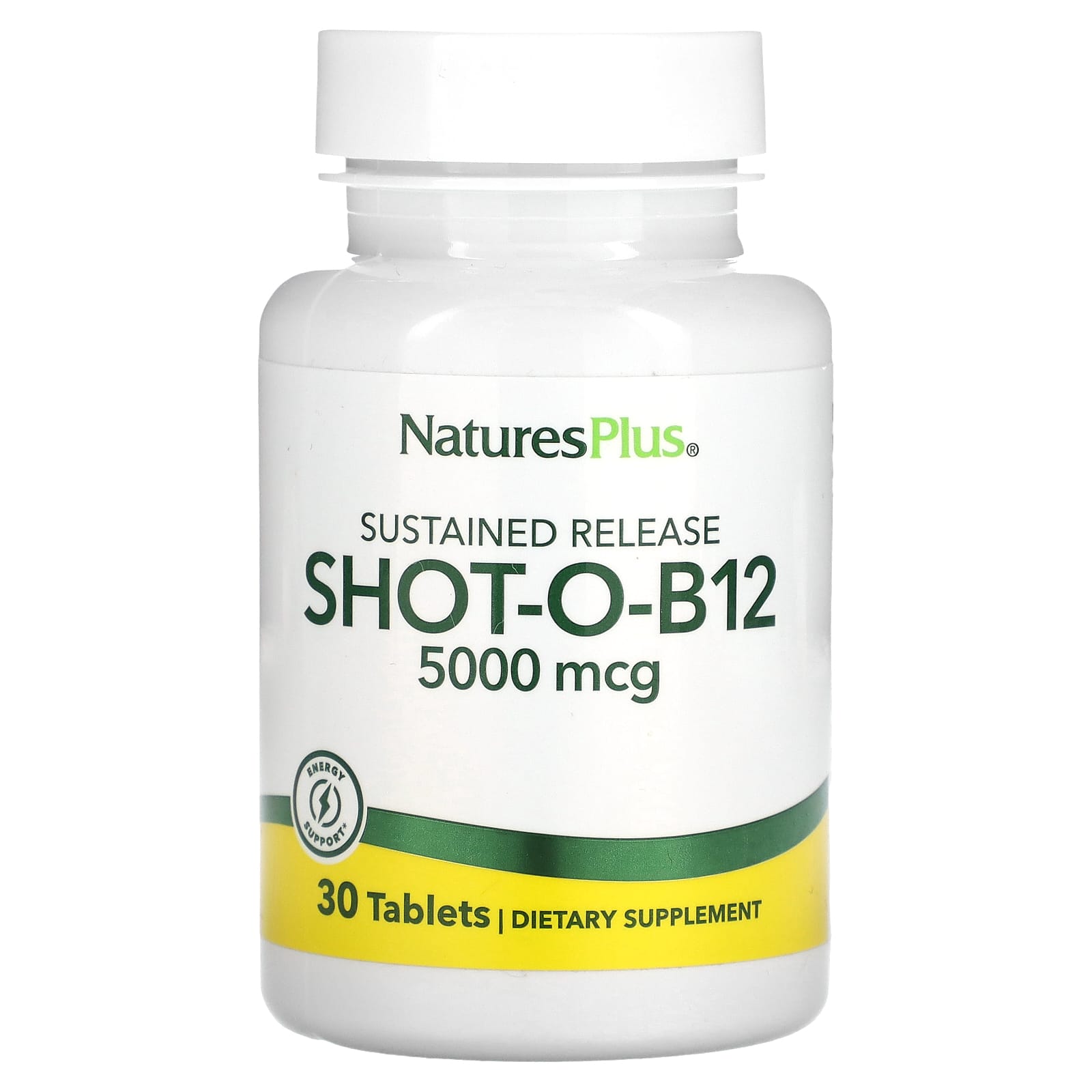 NaturesPlus Shot-O-B12 5000 мкг 30 таблеток 3490₽