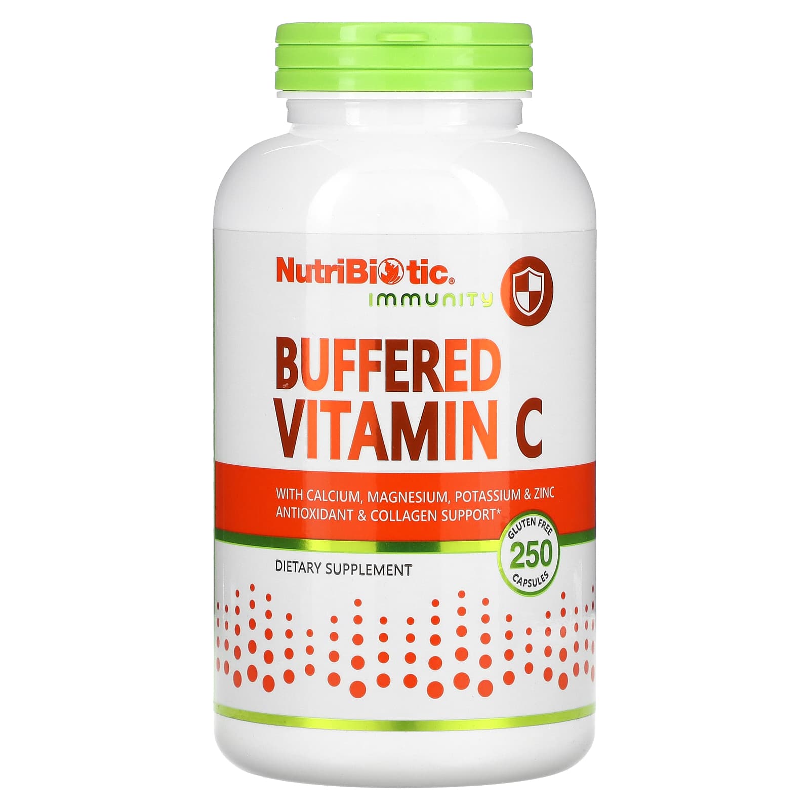 NutriBiotic Immunity буферизованный витамин C 250 капсул без глютена 2790₽