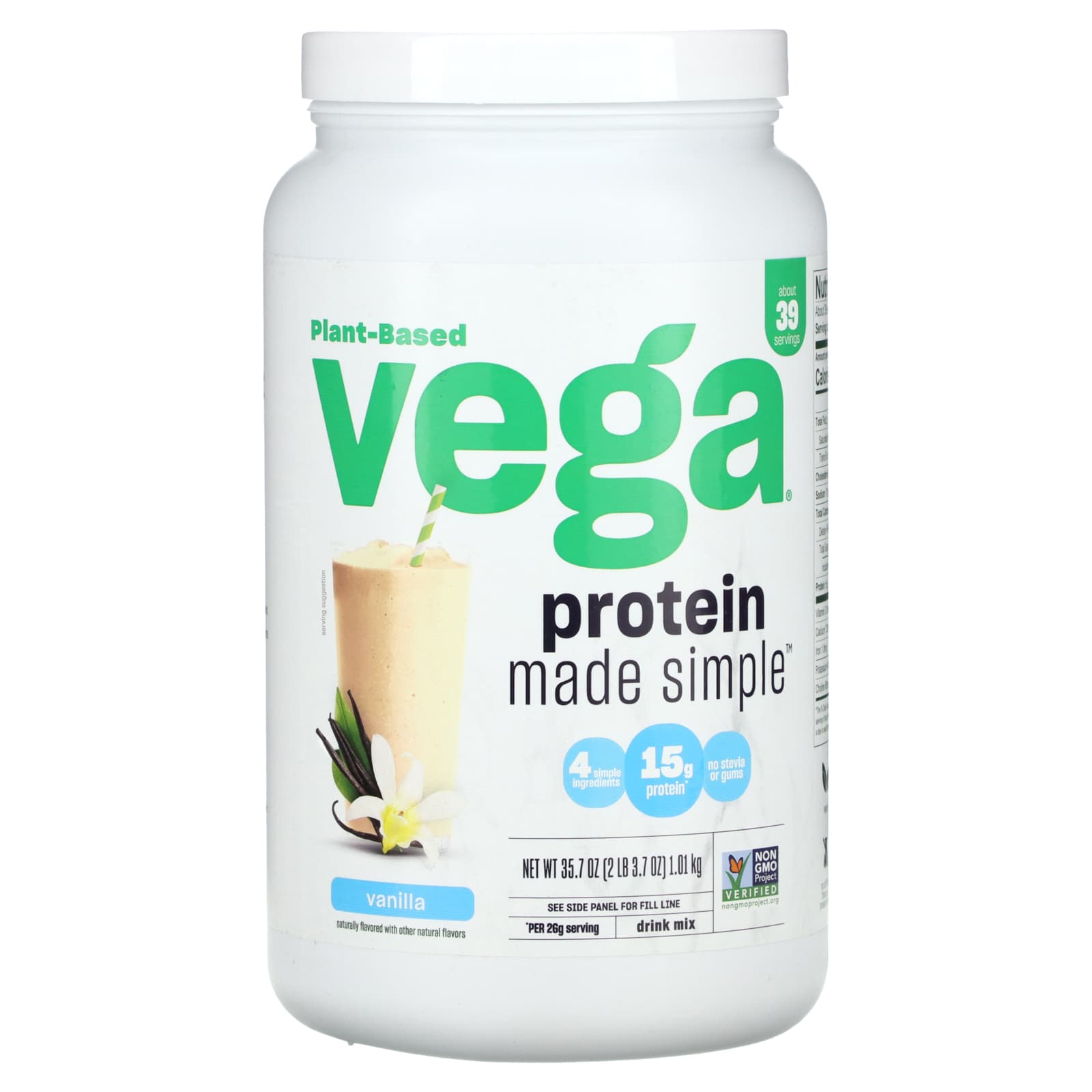 Vega На растительной основе Protein Made Simple ваниль 2 фунта 37 унции 8490₽