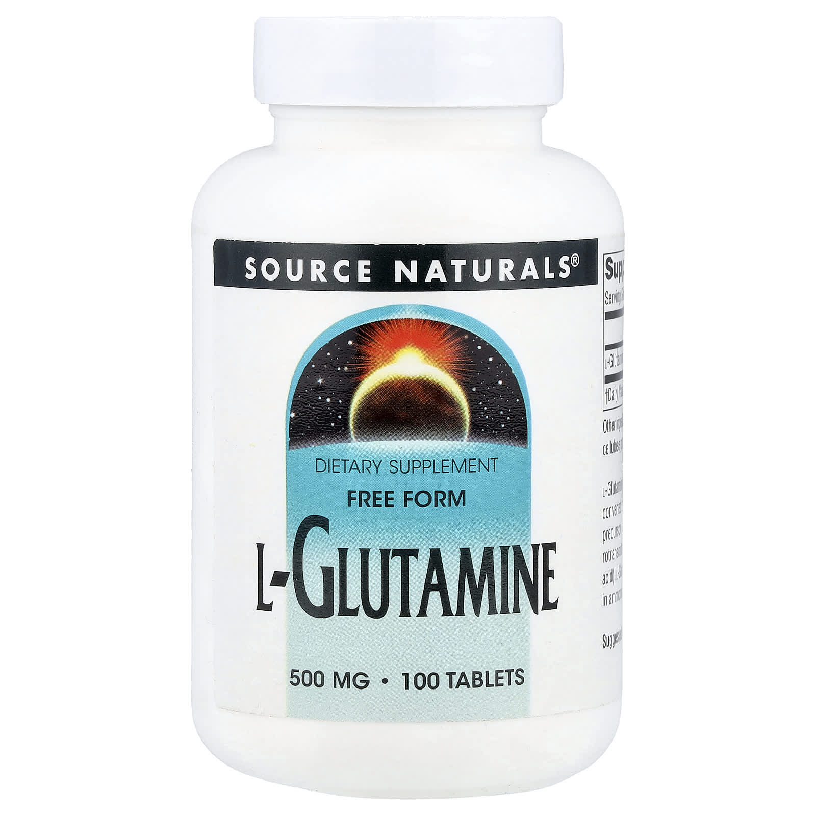 Source Naturals, L-глутамин, 500 мг, 100 таблеток