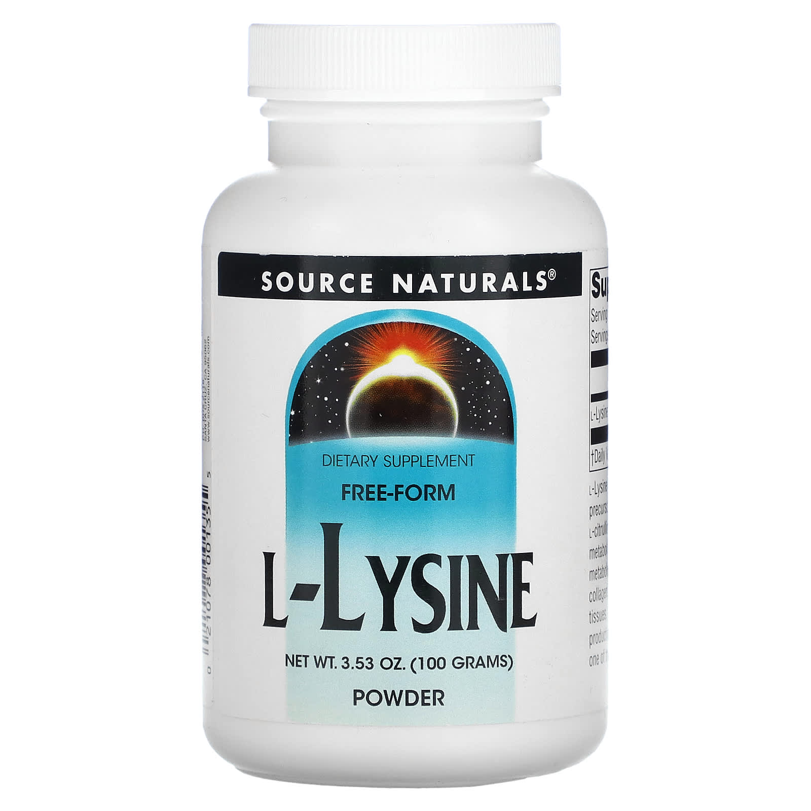 Source Naturals L-лизин в порошке 100 г 353 унции 1590₽