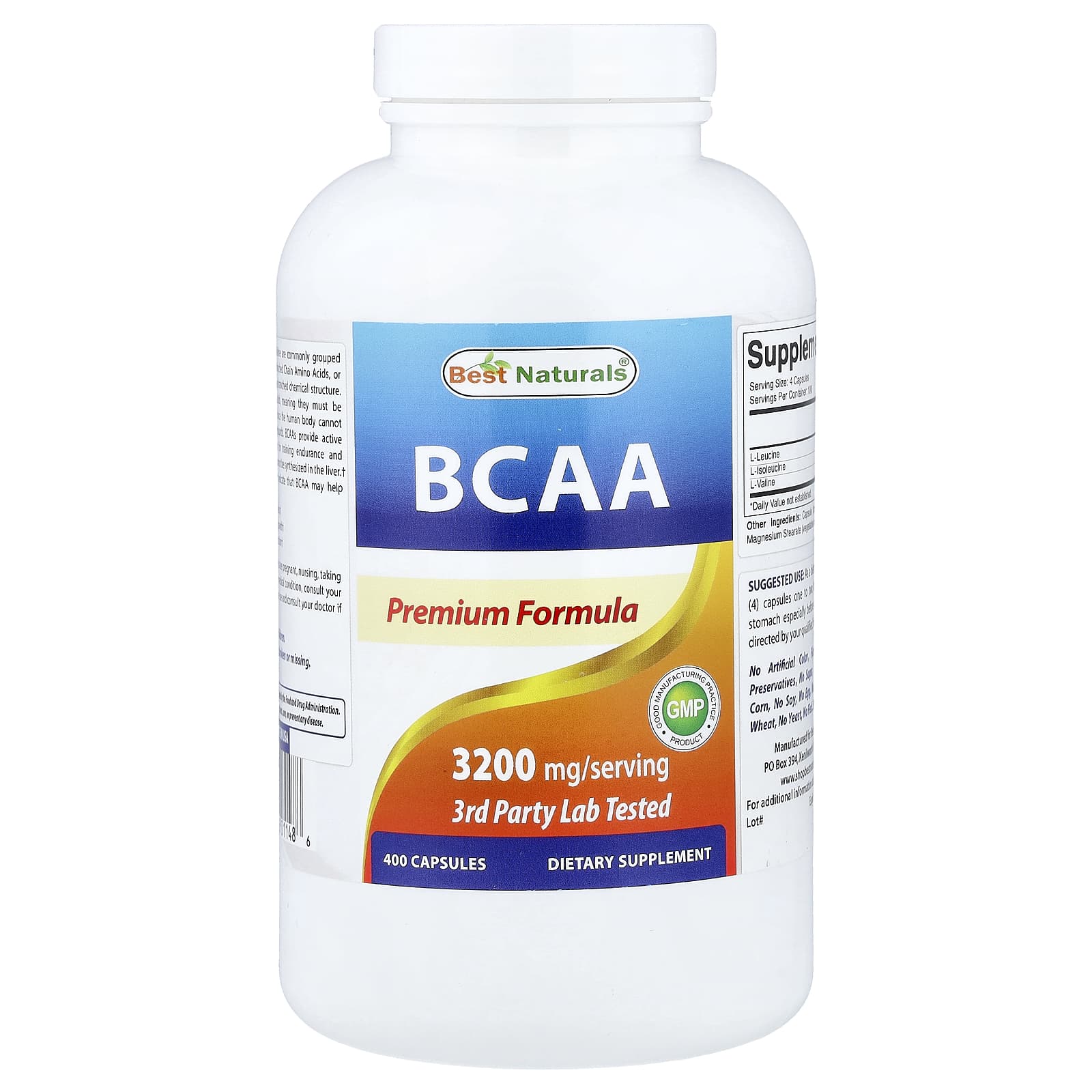 Best Naturals BCAA 3200 мг 400 капсул 800 мг в 1 капсуле 3890₽