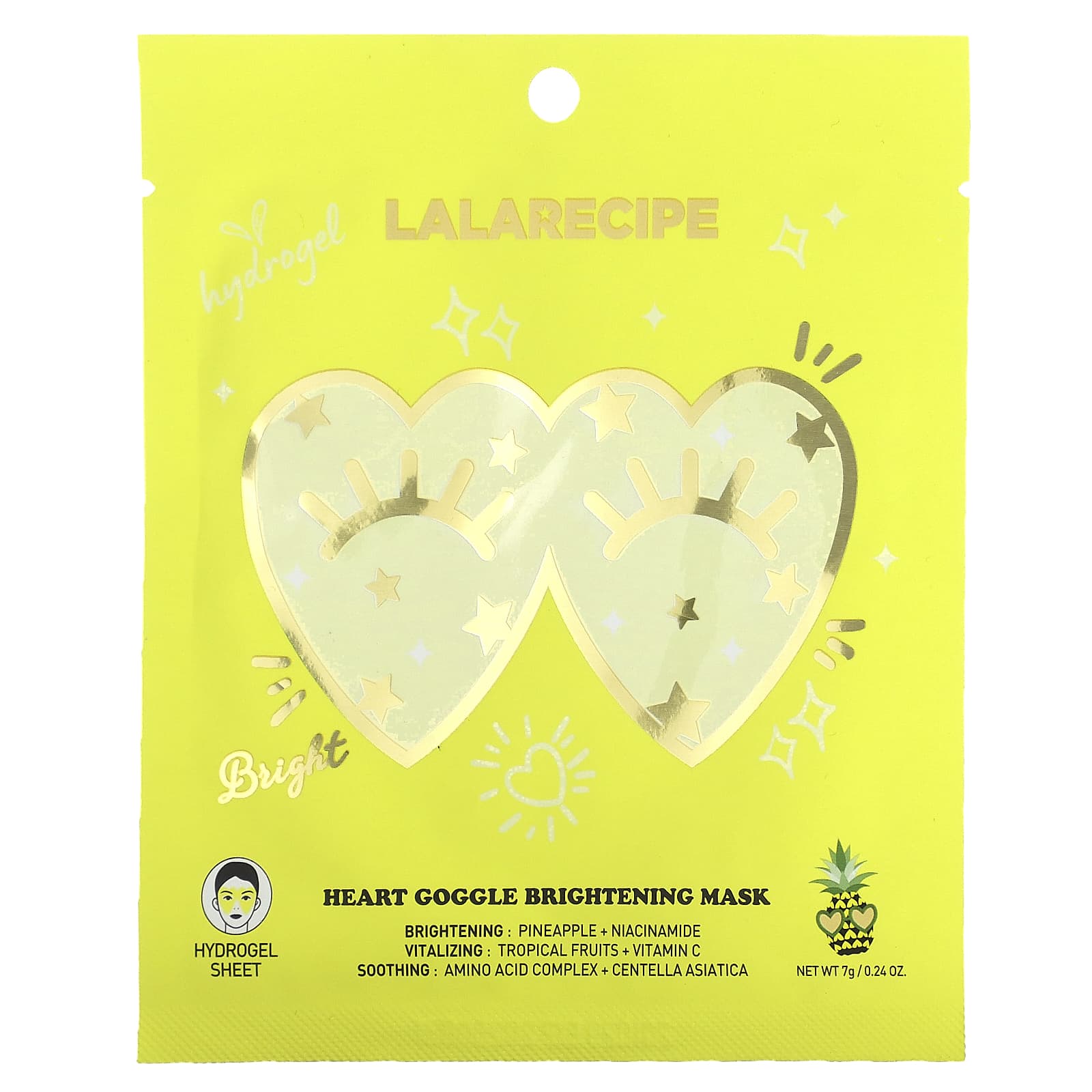 Lalarecipe Heart Google осветляющая маска для лица 1 листовая маска 7 г 024 унции 1390₽