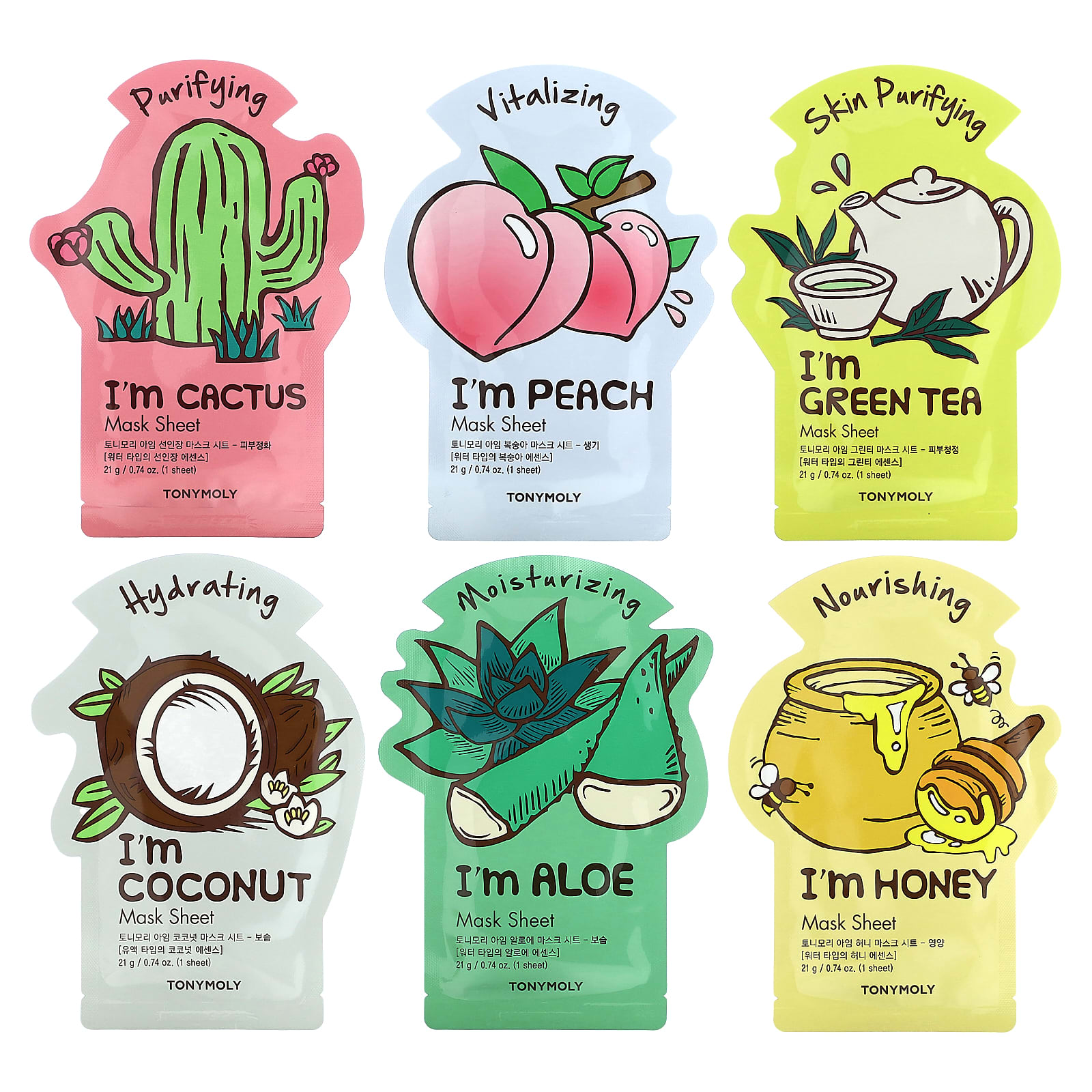 TonyMoly Super Food Beauty Mask Bowl Set 6 шт 21 г 074 унции 2690₽