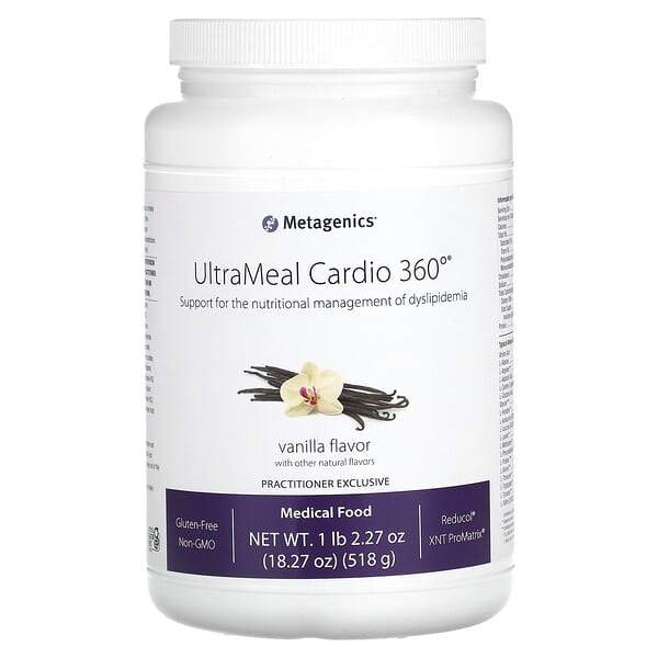 Metagenics, UltraMeal Cardio 360 °, для лечебного питания, ваниль, 518 г (1 фунт)
