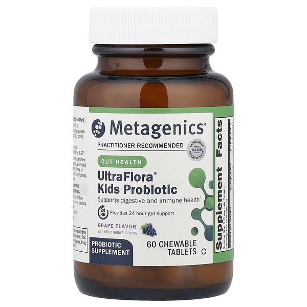 Metagenics, MetaKids, пробиотик, виноград, 60 таблеток