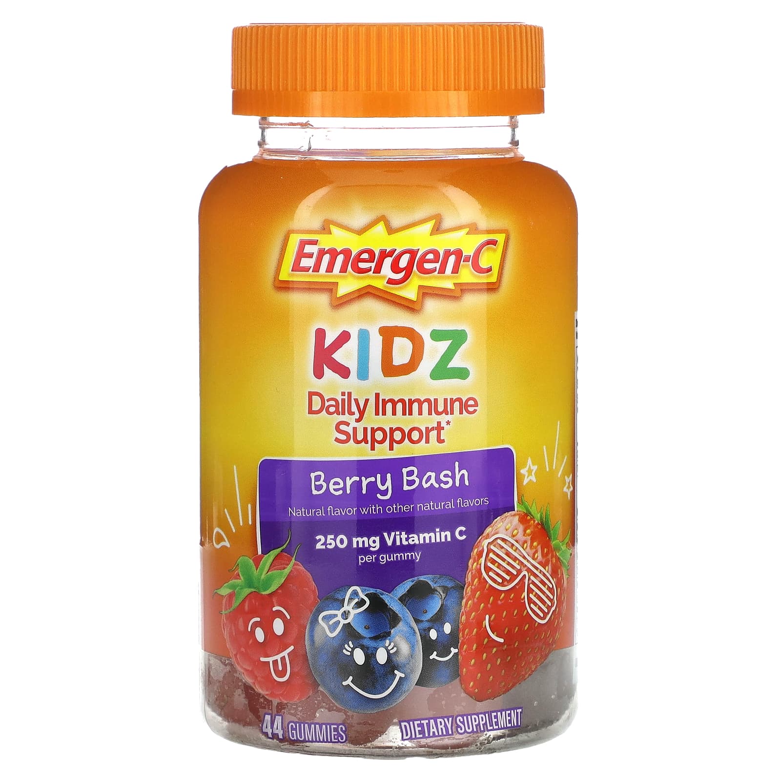 Emergen-C Kidz ежедневная поддержка иммунитета со вкусом ягод 44 жевательные мармеладки 2590₽